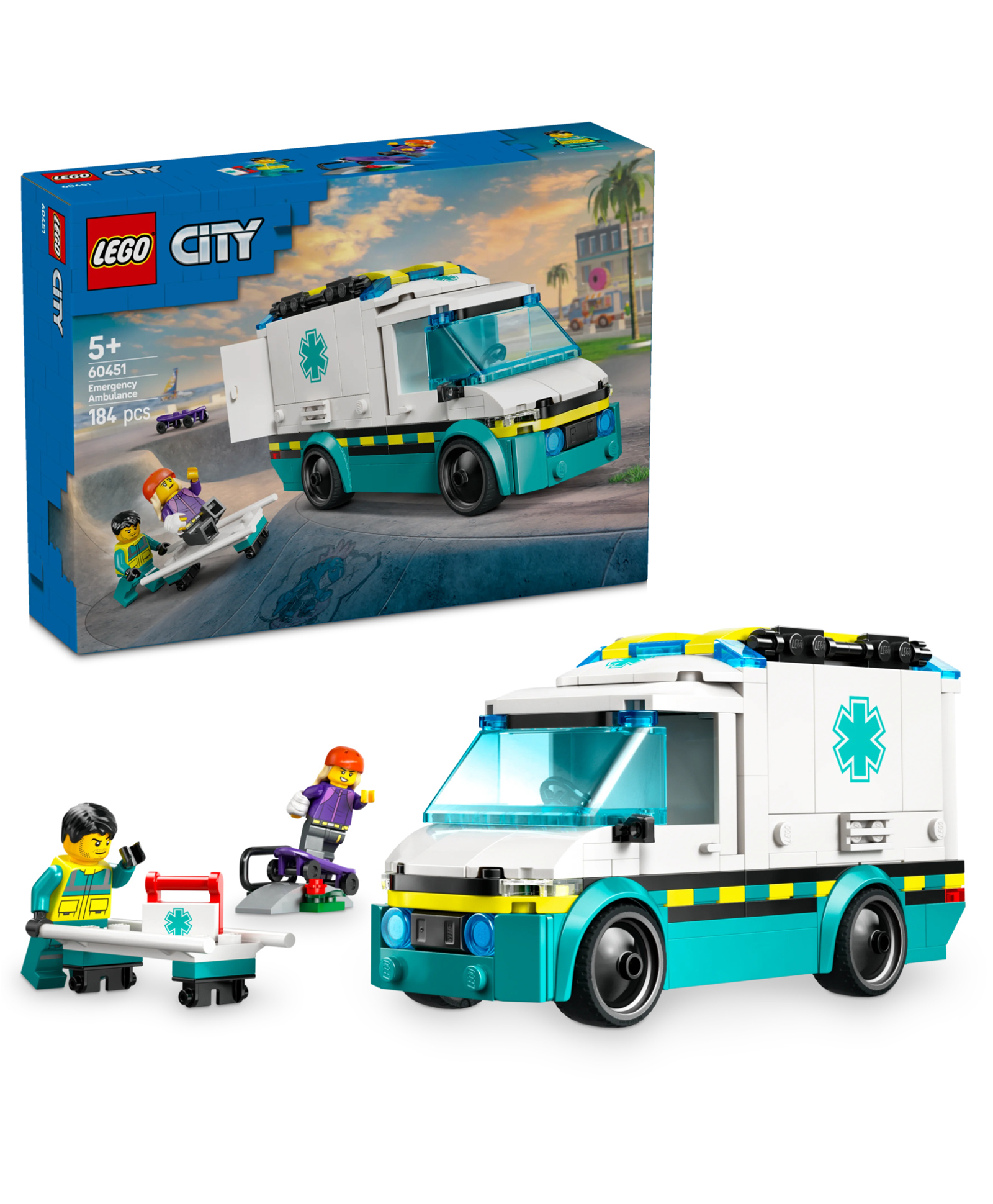 LEGO City Emergency Ambulance Toy Truck Building Set 184 Pieces - 60451-picture-27
