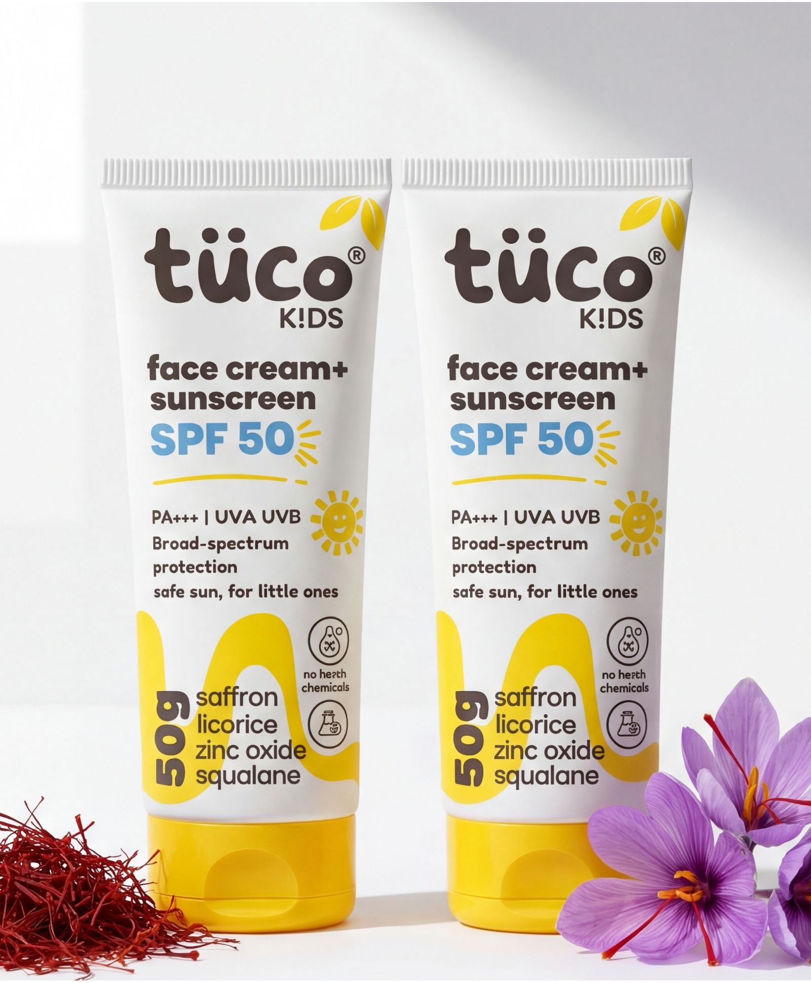 Tuco Kids Face Cream + Sunscreen SPF 50 | UVA/UVB PA++++ | Broad Spectrum | Benzophenone- 3/ Avobenzone Free | 2 x 50g