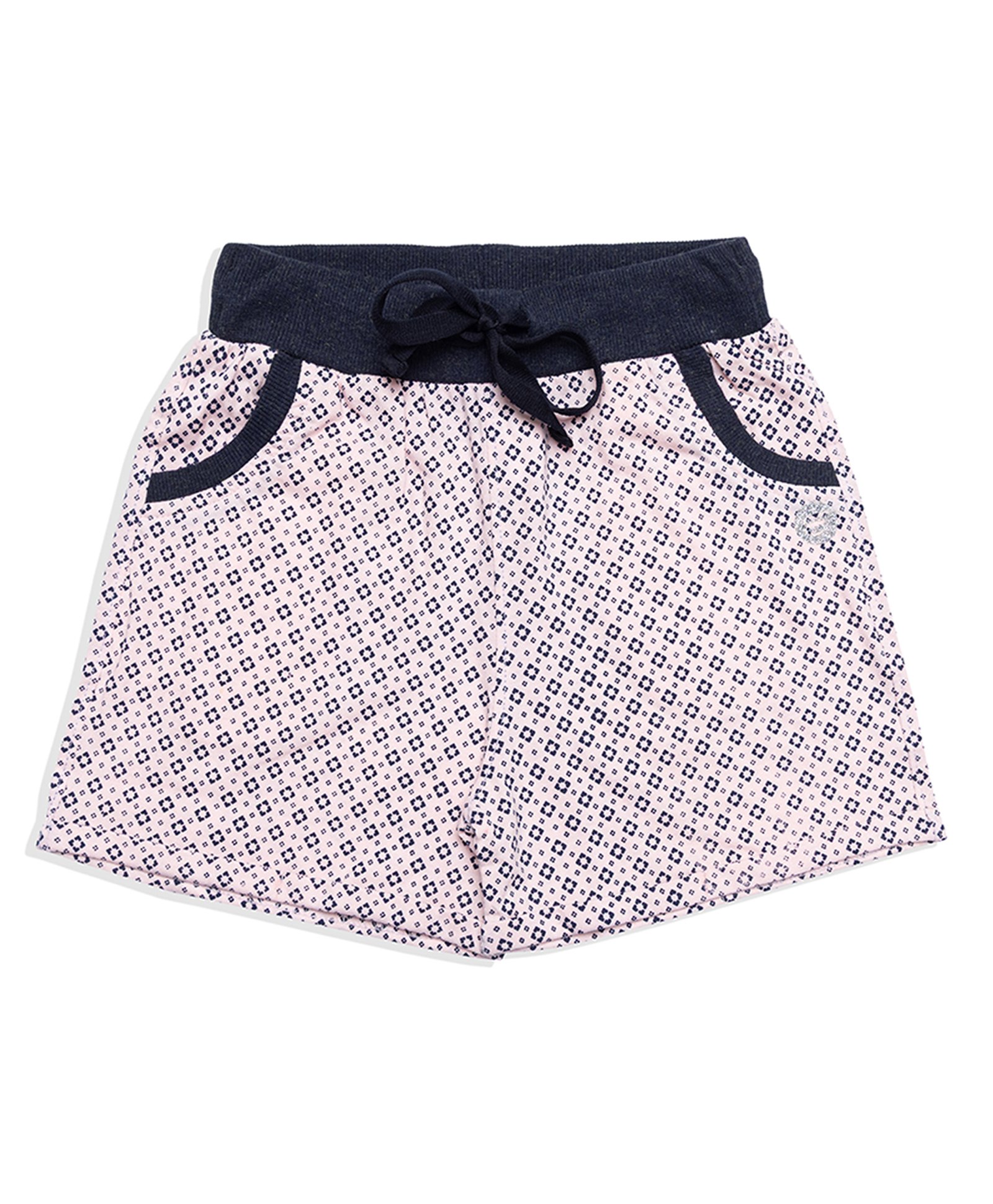 Femea Interlock Abstract Printed Shorts - Baby Pink-picture-45