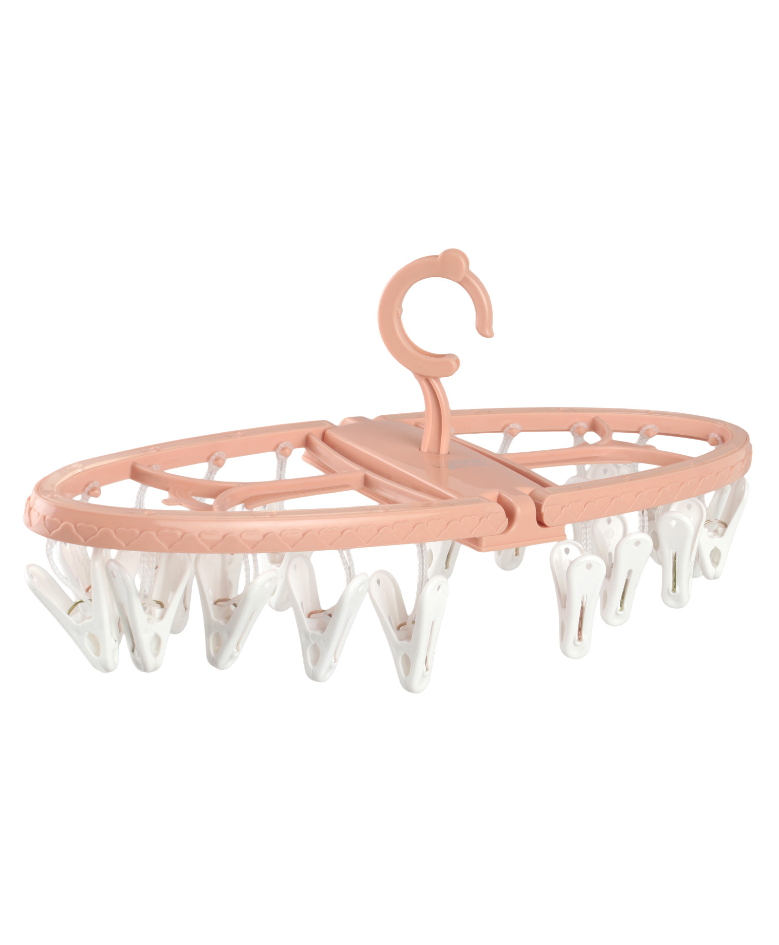Circular Shaped Hanger With Clips White & Pink - 18 Clips| Sturdy & Durable| Balanced Weight| Lightweight & Portable-image-41