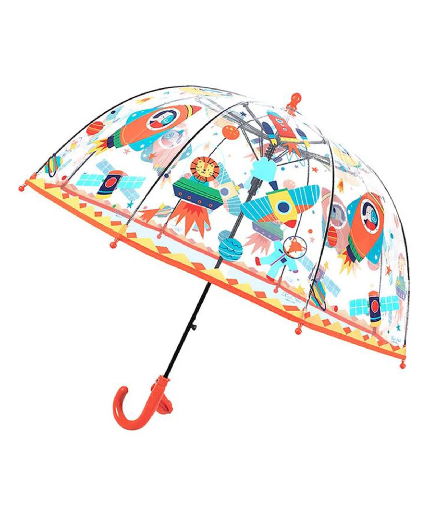 CHAATEWALA Space Theme Designed Transparent Umbrella - Multi Colour-picture-23