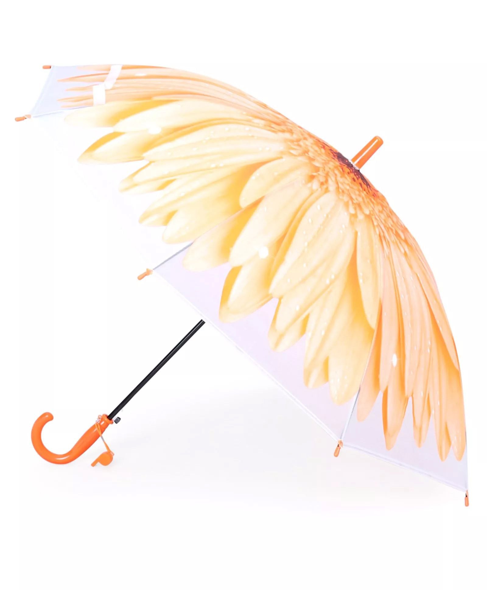 CHAATEWALA Sunflower Designed Transparent Umbrella - Orange-picture-19