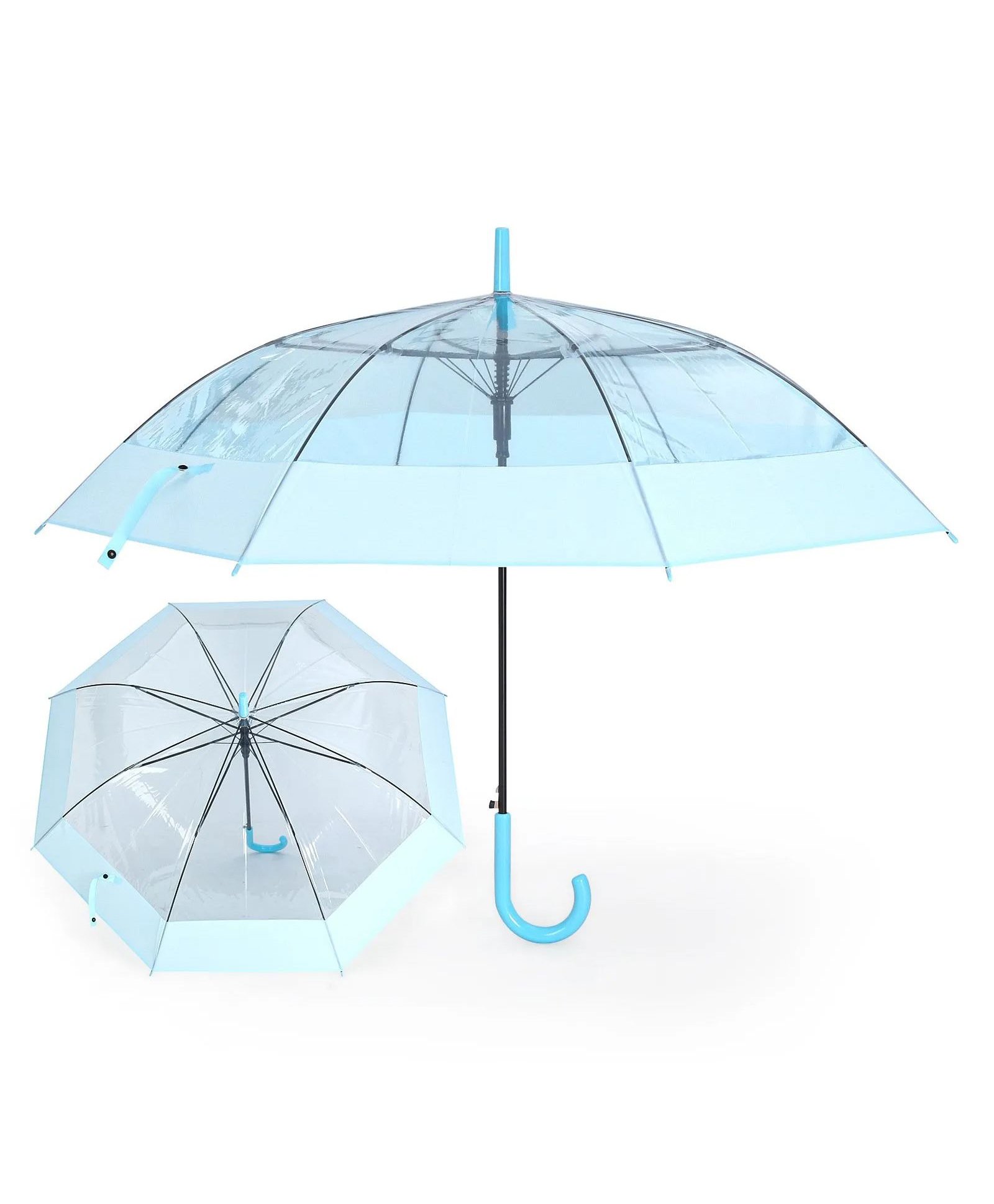 CHAATEWALA Solid See Through Umbrella - Blue