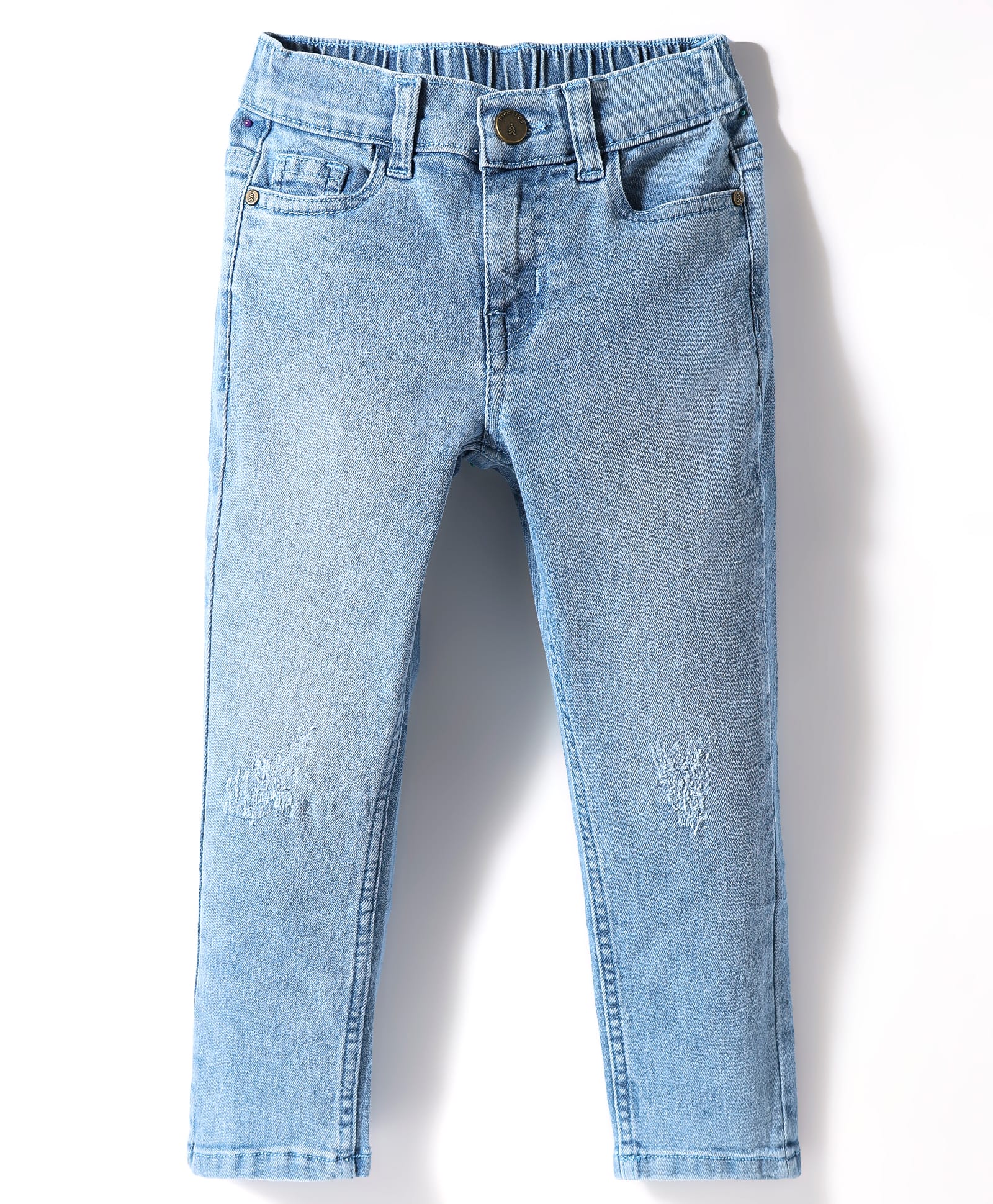 Pine Kids Denim Woven Full Length Washed Jeans - Light Blue-picture-10