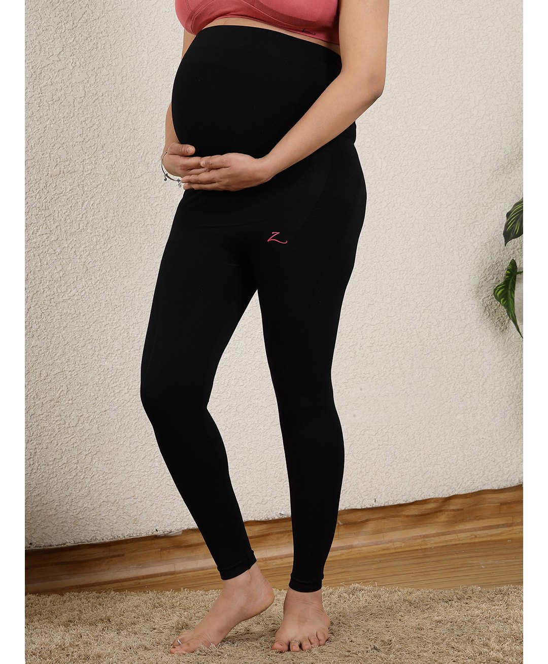 Zelena Solid High Waist Leggings - Black-picture-27