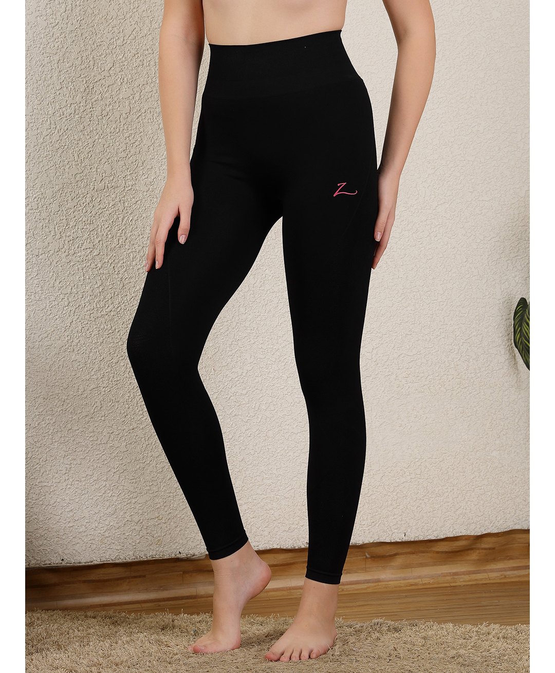 Zelena Solid High Waist Leggings - Black-picture-14