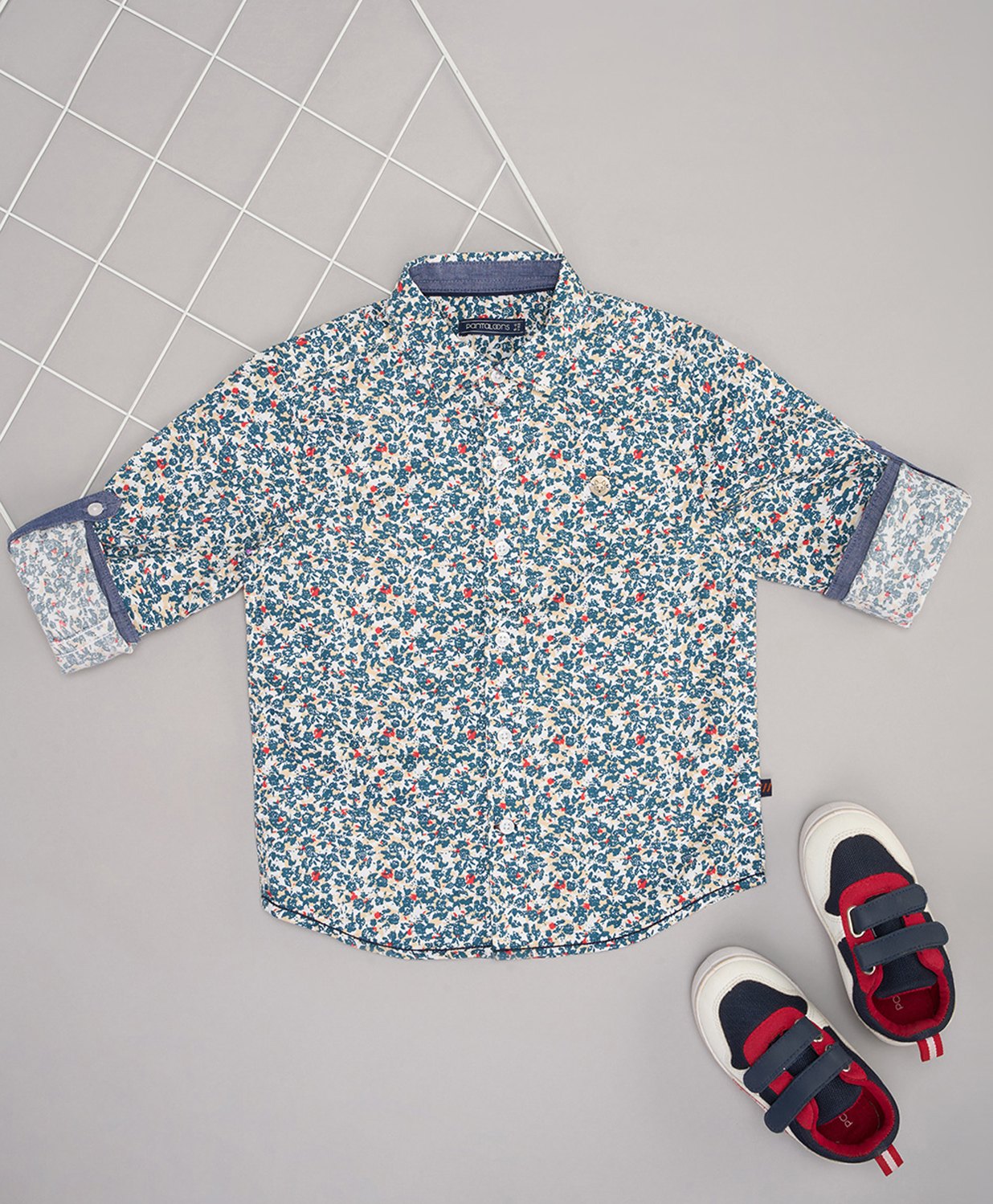 Pantaloons Junior Cotton Full Sleeves Abstract Printed Shirt - Navy Blue-picture-22