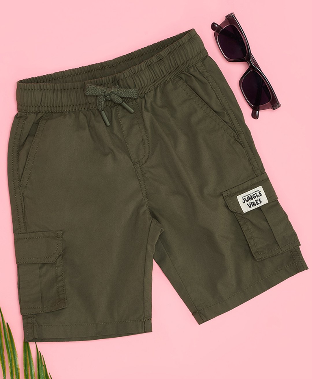 Pantaloons Junior Leaves Printed Shorts - Forest Shade-picture-11