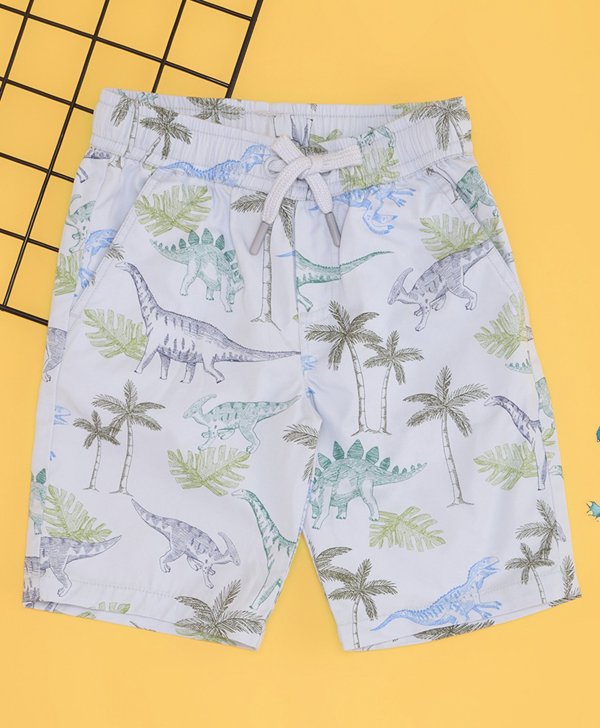 Pantaloons Junior Dinosaur Printed Shorts - Vapor Blue-image-41