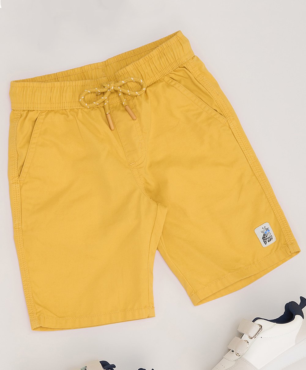 Pantaloons Junior Giraffe Patch Detailed Shorts - Ochre-picture-11