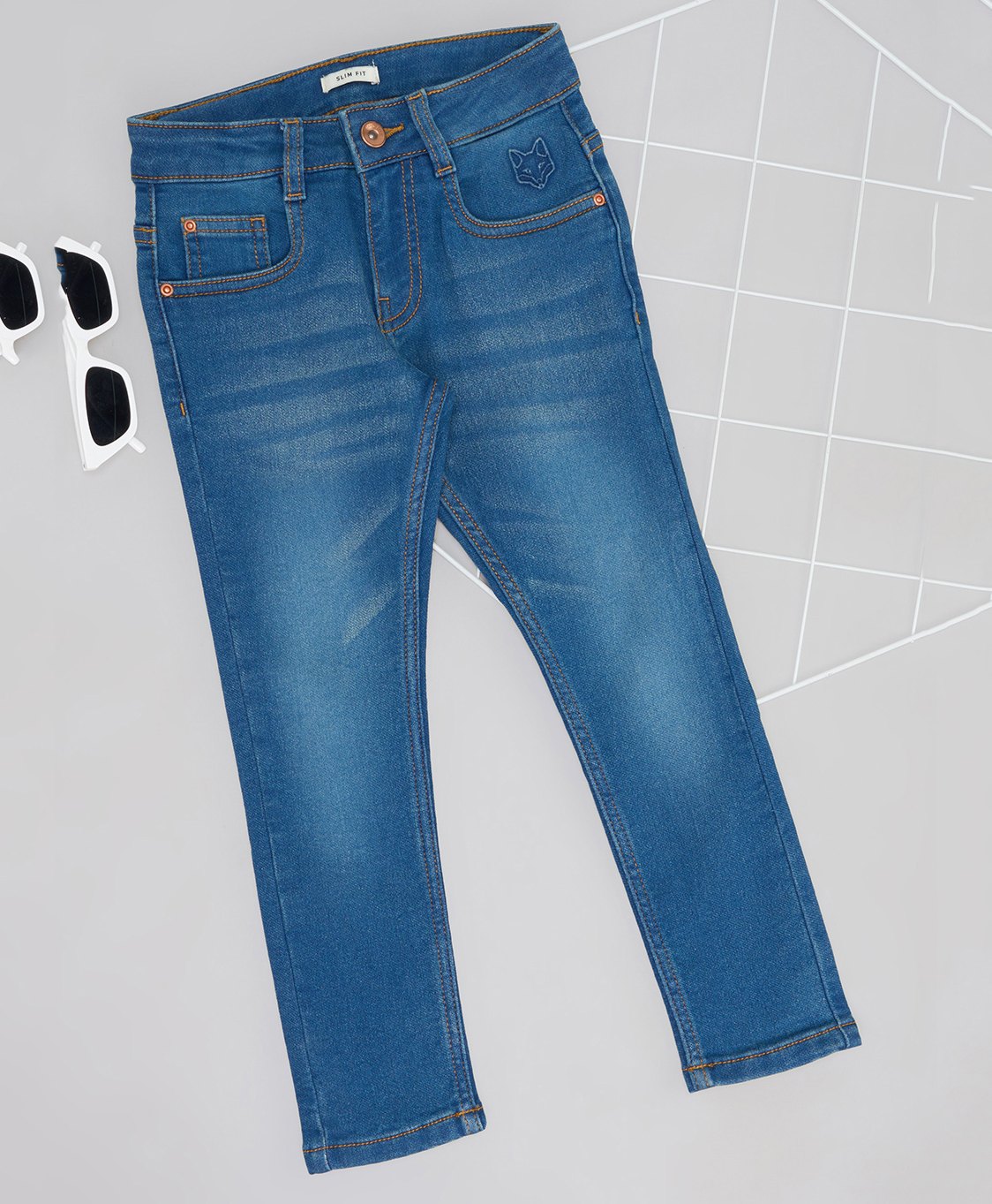Pantaloons Junior Mild Washed Jeans - Deja Vu Blue-picture-23