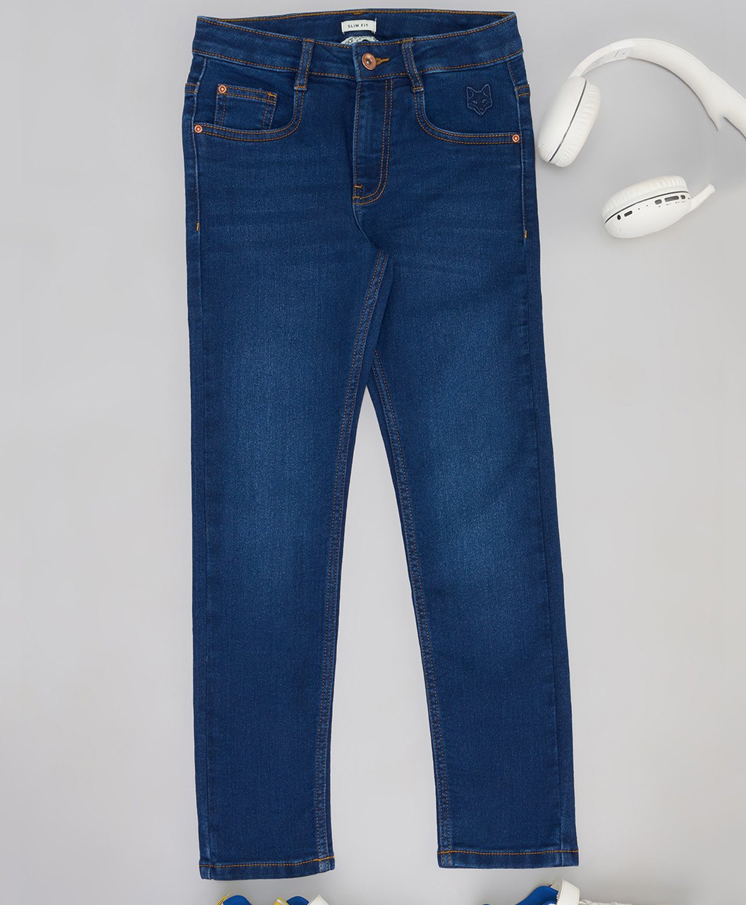 Pantaloons Junior Denim Mild Washed Jeans - Navy Blue-picture-10