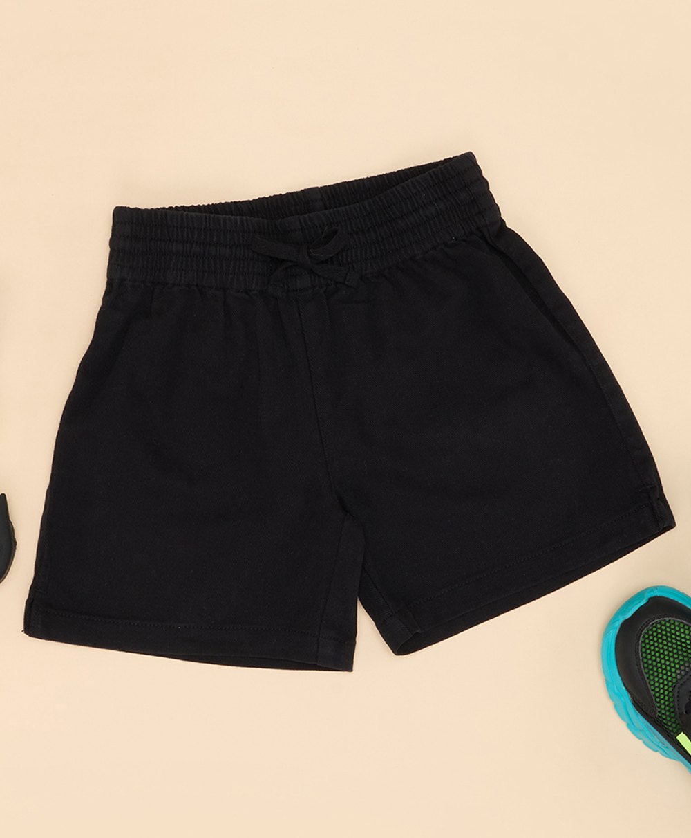 Pantaloons Junior Cotton Solid Shorts - Black-image-46