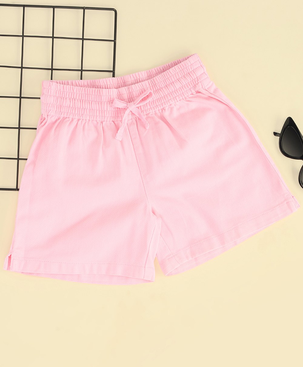 Pantaloons Junior Cotton Solid Shorts - Pink-image-34