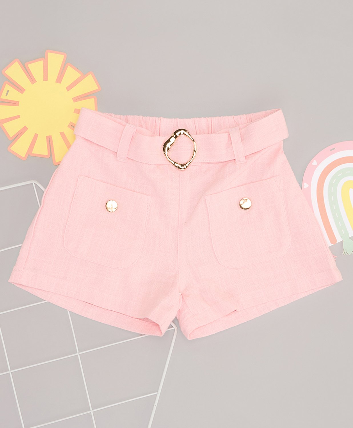 Pantaloons Junior Rayon Solid Shorts - Light Pink-picture-15