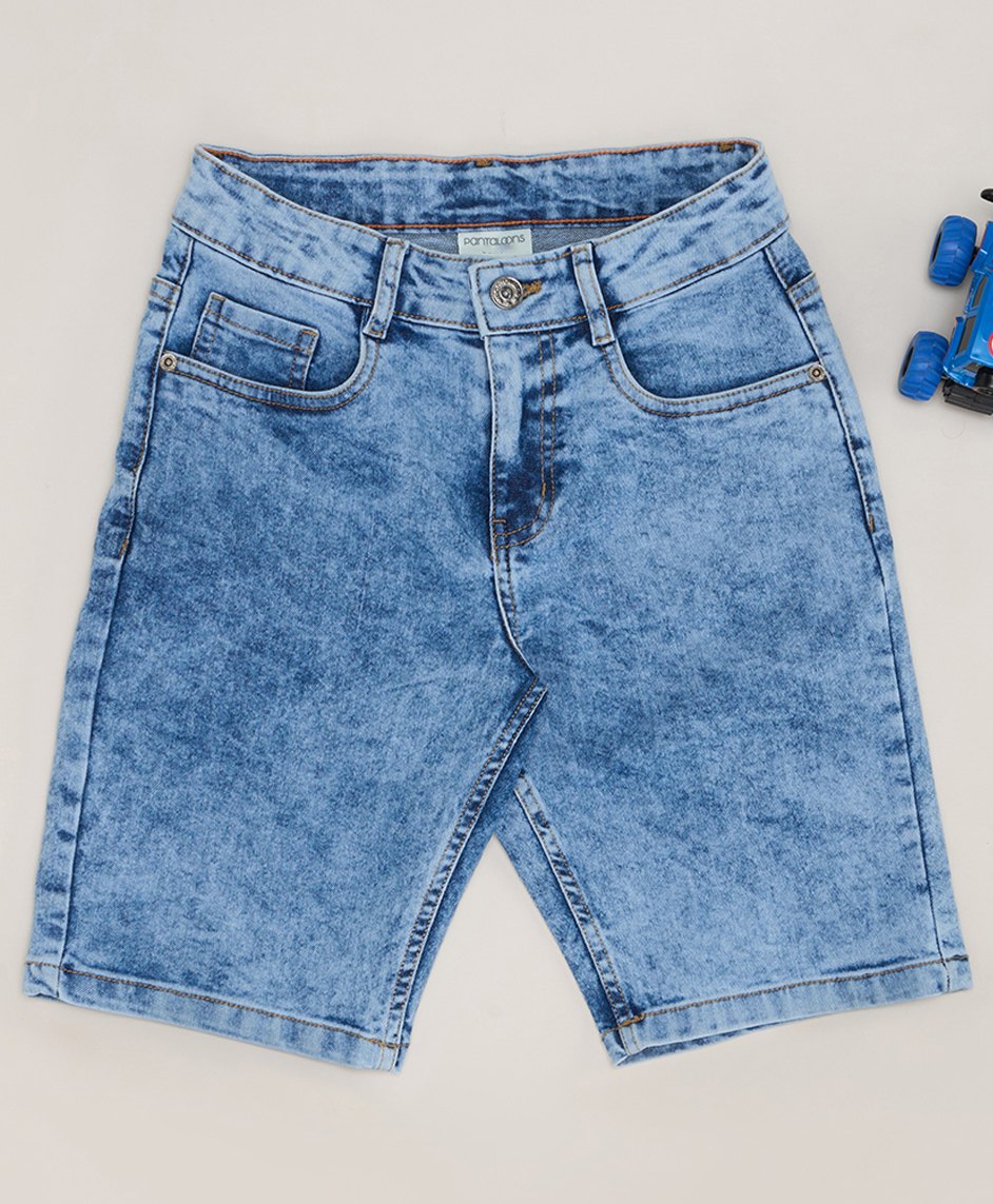 Pantaloons Junior Denim Mild Washed Shorts - Light Blue-picture-31