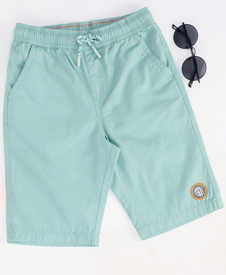 Pantaloons Junior Cotton Solid Shorts - Aqua Blue-picture-16