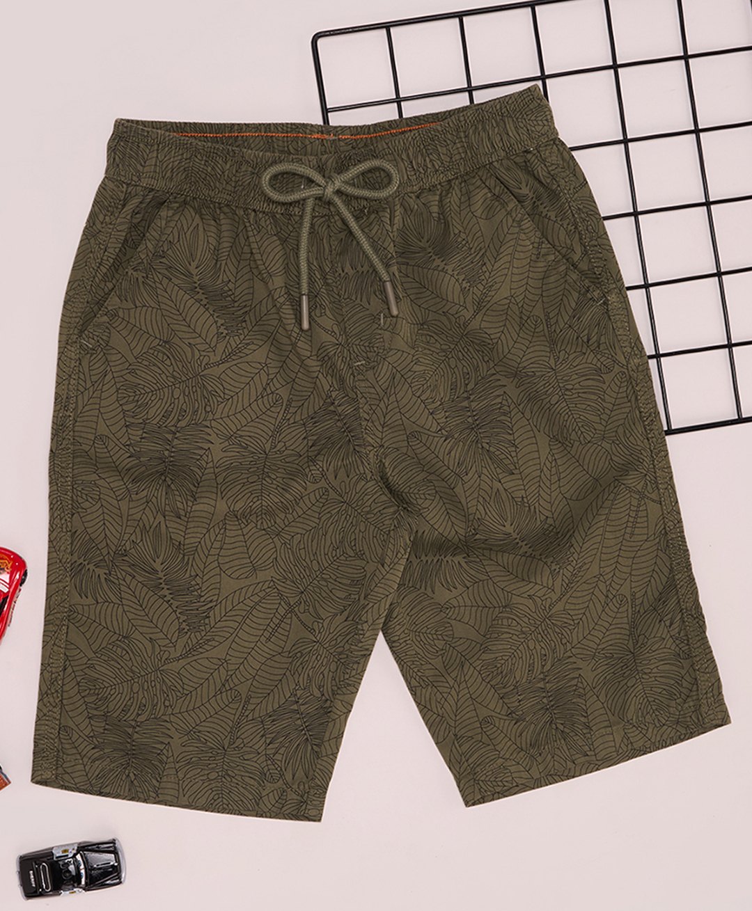 Pantaloons Junior Cotton Solid Shorts - Olive Green-picture-26