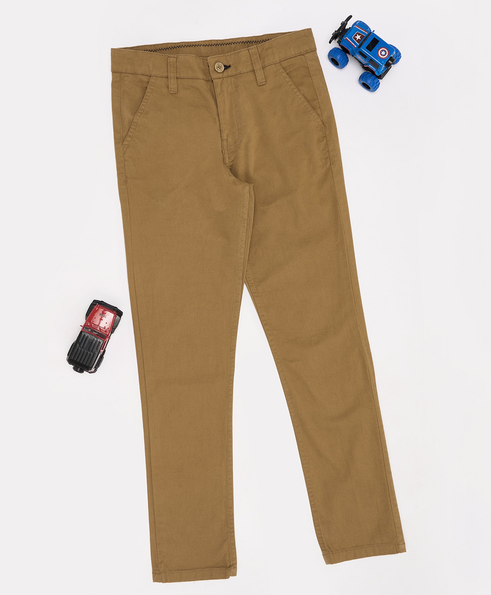 Pantaloons Junior Cotton Spandex Solid Pant - Rust-picture-31