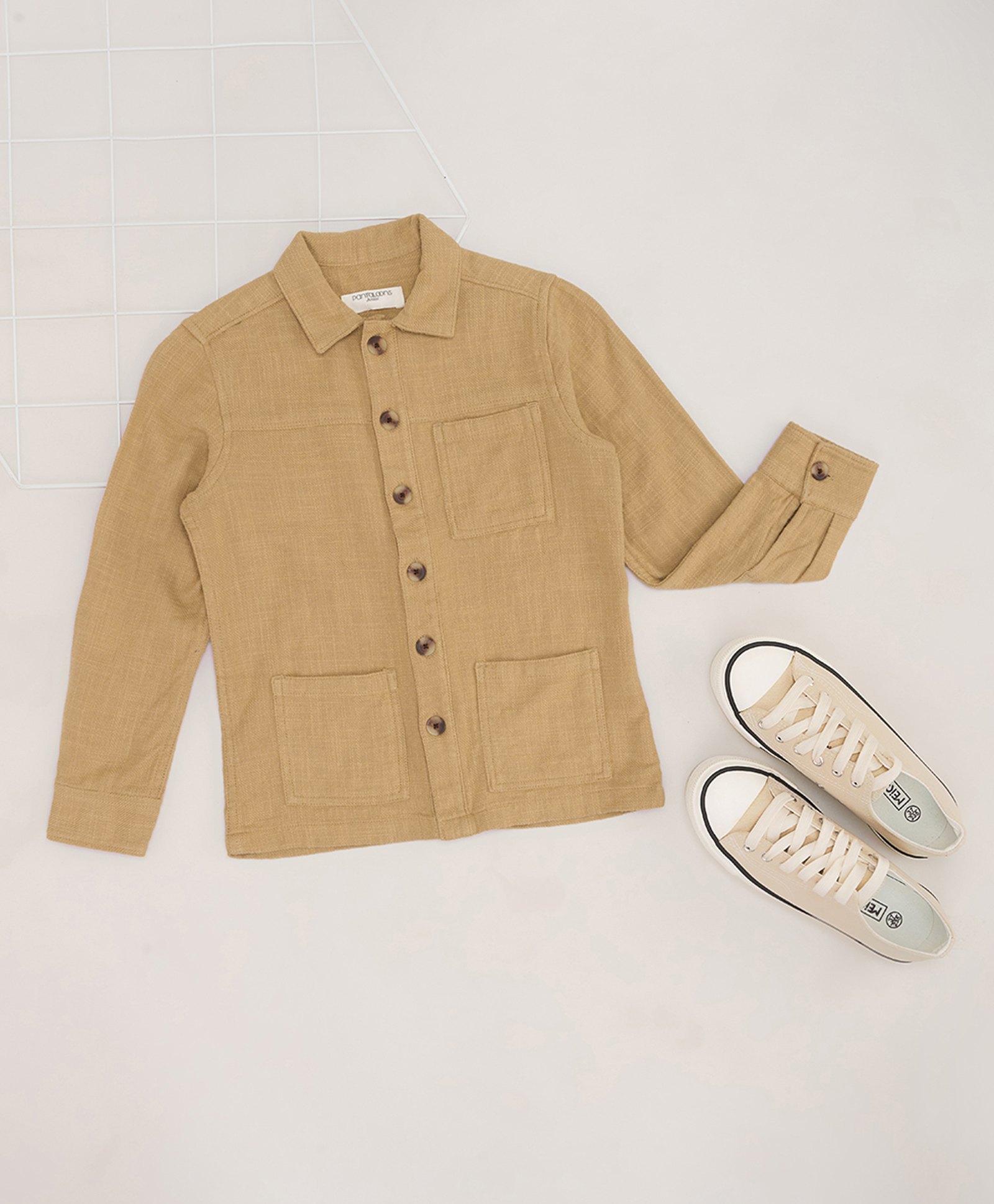 Pantaloons Junior Cotton Full Sleeves Solid Shirt - Curry-picture-18