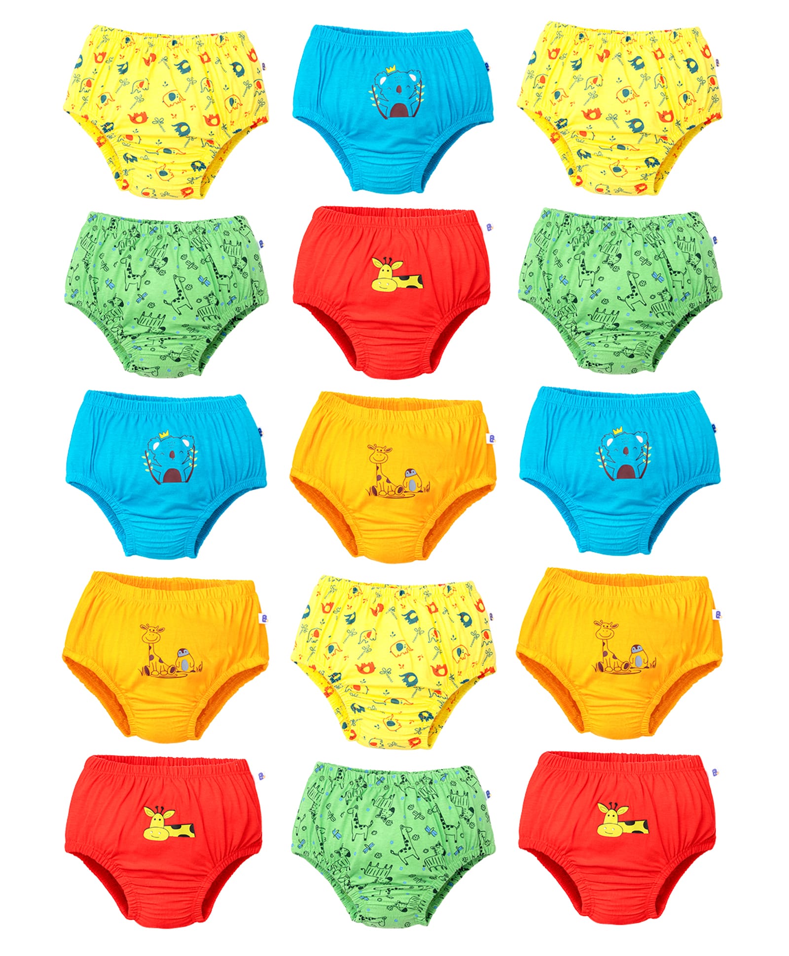 SuperBottoms Pure Cotton Pack Of 15 Animals Printed Panties - Multi Colour-picture-22