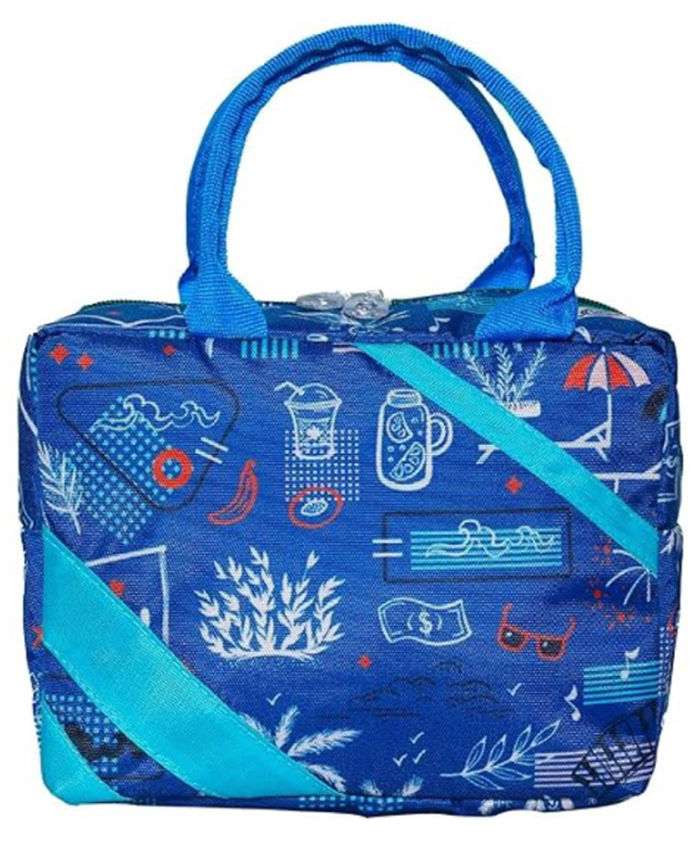 Echo Boomers Beach Printed Insulated Lunch Bag, Tiffin and Food Storage Bag - Blue-image-12