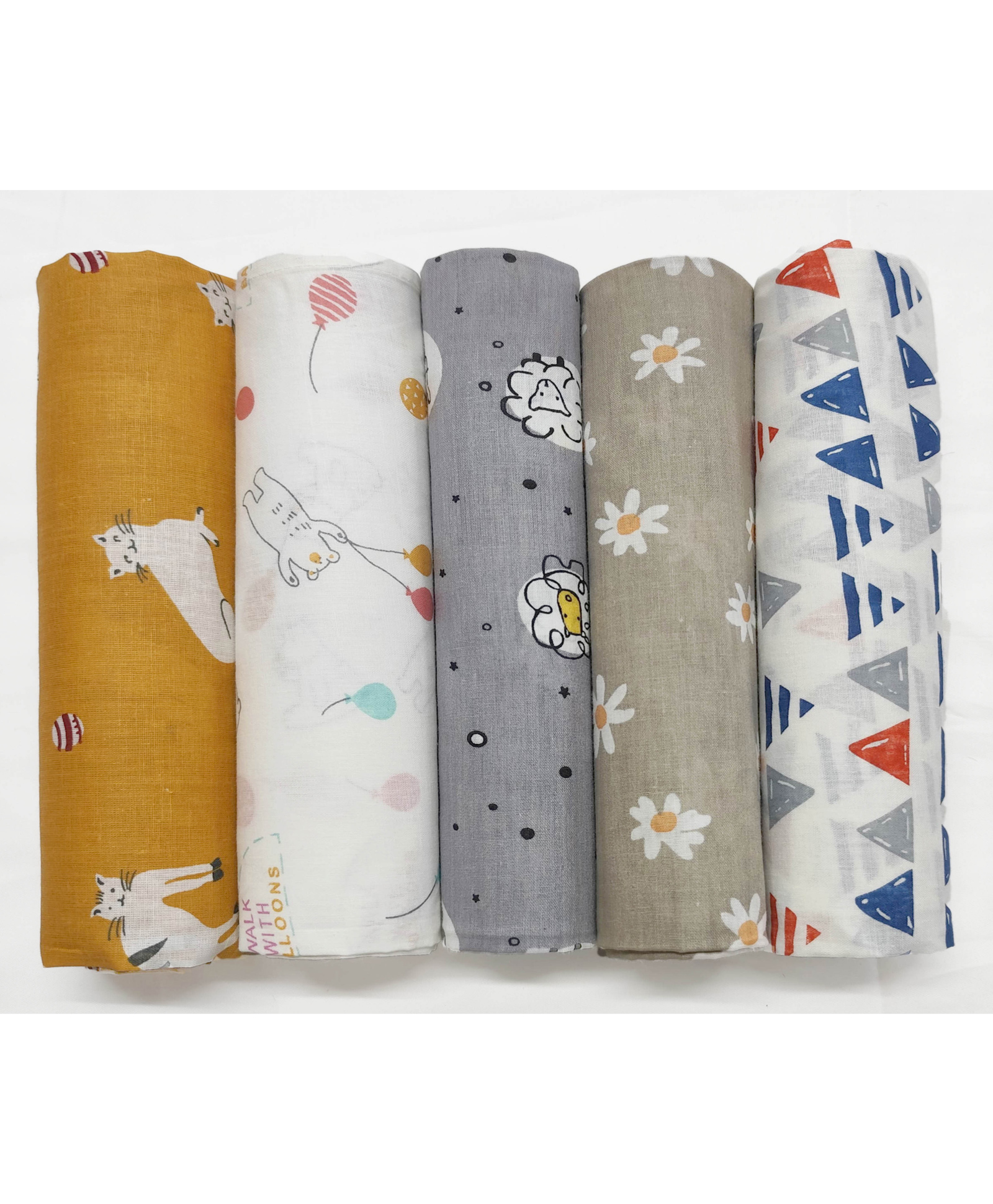 Trance Home Linen Super Soft Cotton Malmal Swaddle Cloth Pack of 5 - Circus-picture-12