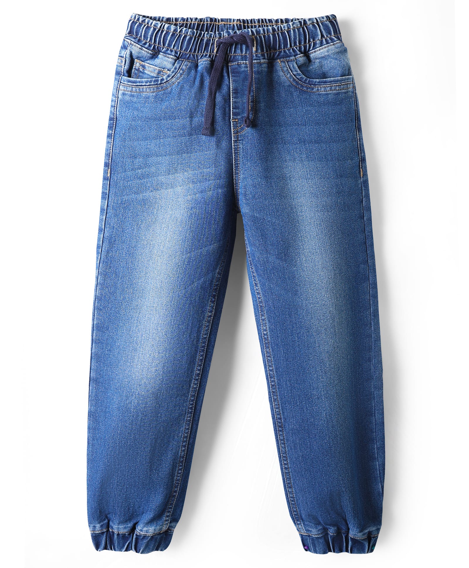 Pine Kids Denim Woven Full Length Washed Jeans - Blue