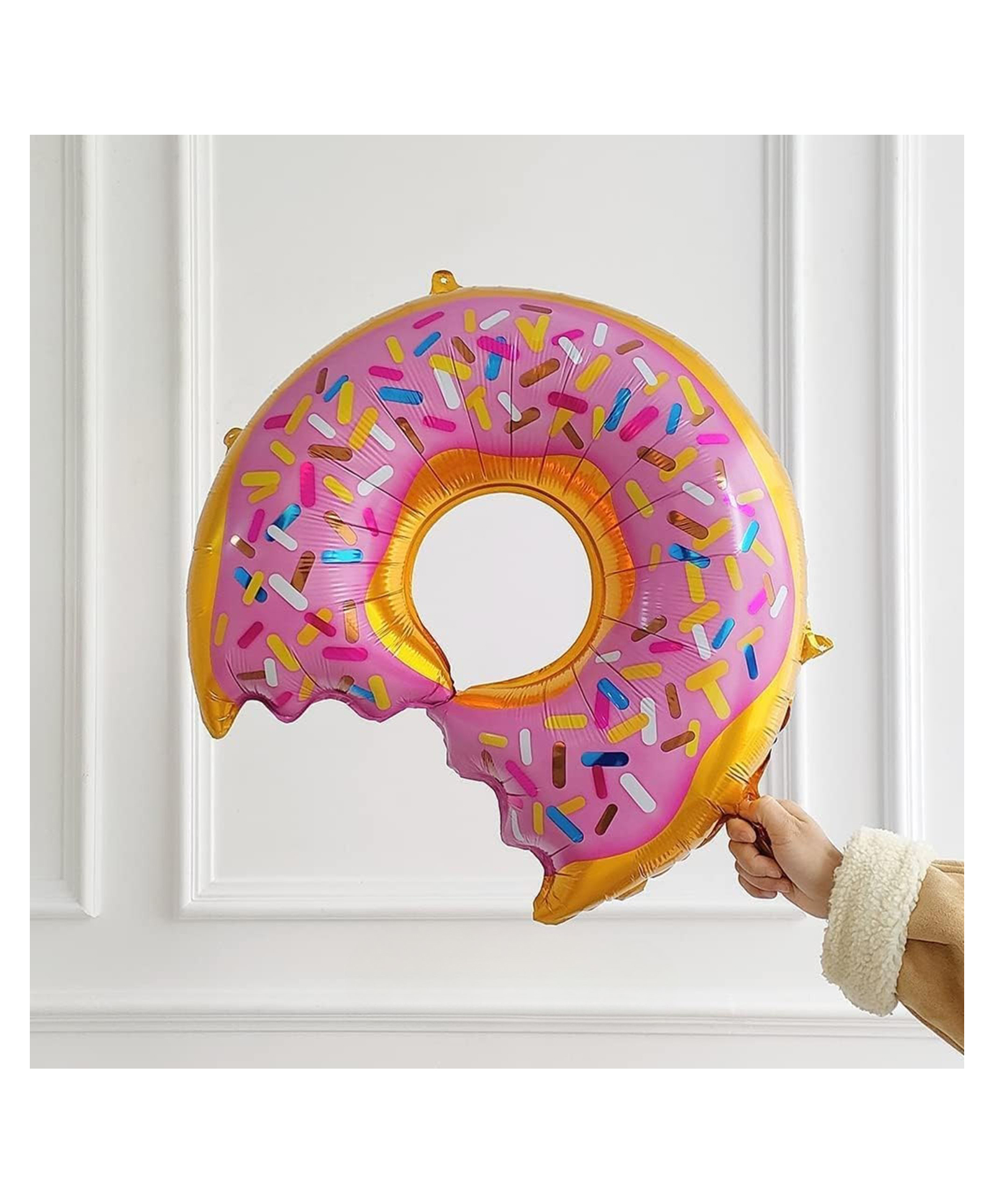 Birthday Popper Donut Foil Balloon2 Pcs-Pink Frosted Party Decoration with Colorful Sprinkles, Perfect for Birthdays, Dessert-Themed Parties, and Sweet Lovers-image-31