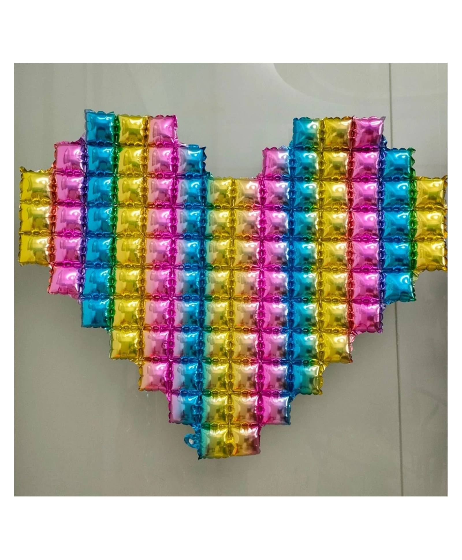 Birthday Popper Rainbow Heart Shape Cube Foil Balloon (1 Pc) - Ideal for Baby Shower, Birthdays, Anniversaries, Engagements | Durable Foil Material|Elegant Backdrop Decoration-image-5