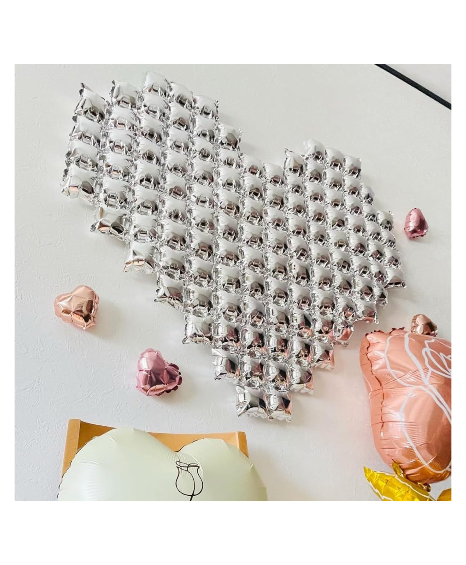 Birthday Popper Silver Heart Shape Cube Foil Balloon (1 Pc) - Ideal for Baby Shower, Birthdays, Anniversaries, Engagements | Durable Foil Material|Elegant Backdrop Decoration-image-29