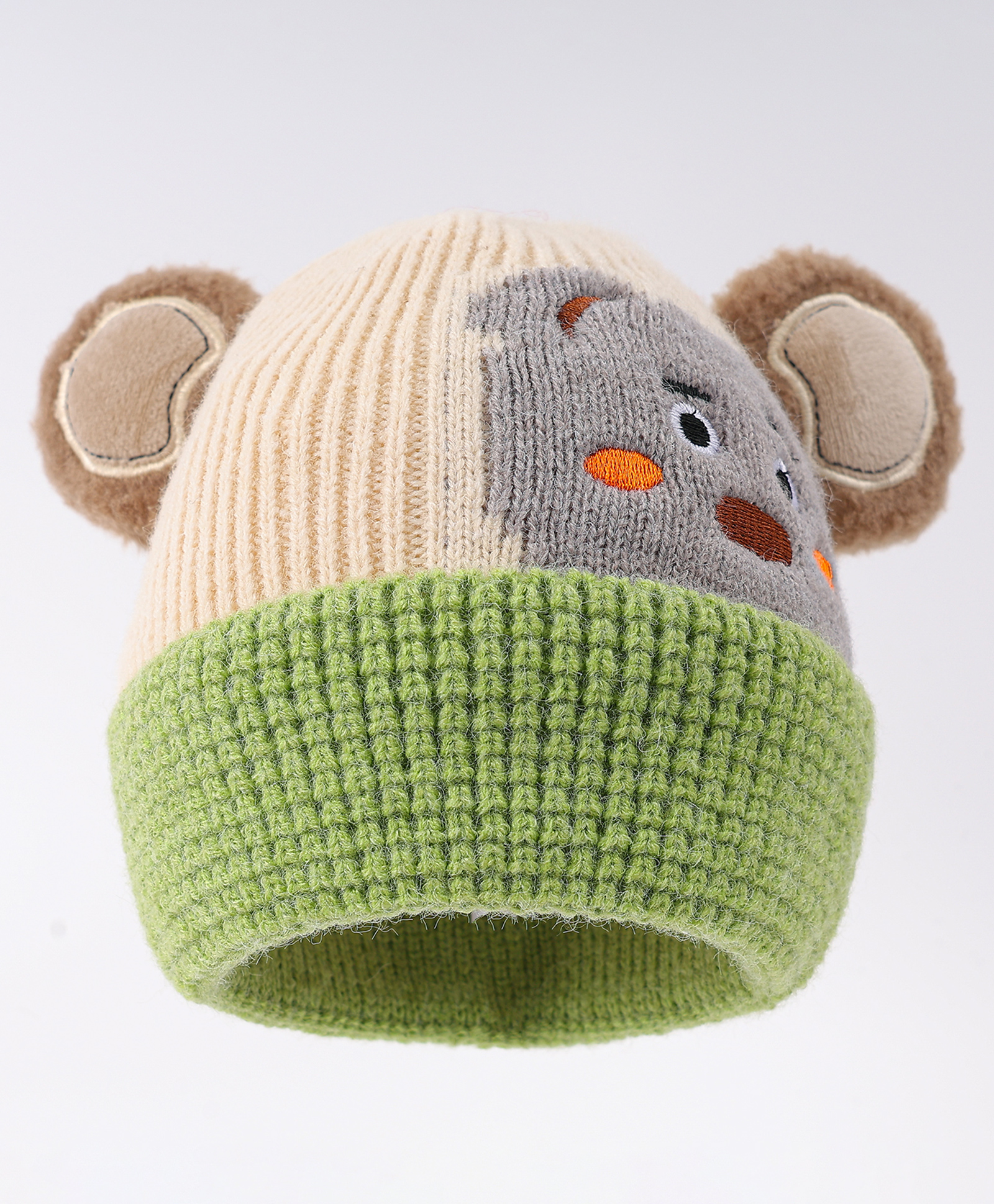 Babyhug Woollen Cap With Bear Face & Ear Applique Green - Diameter 11 cm-image-39