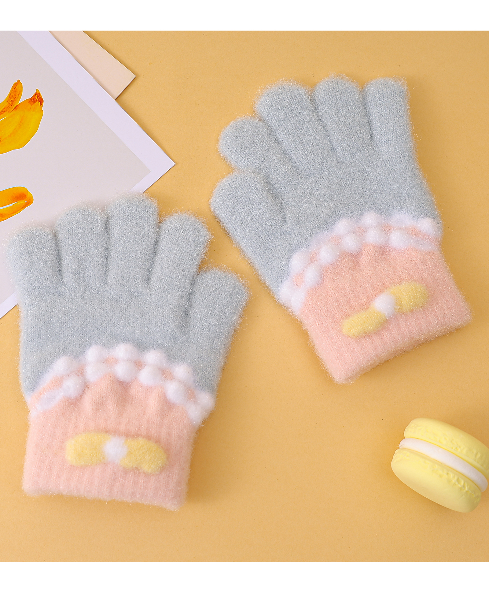 Babyhug Woollen Gloves With Design - Light Blue-image-19
