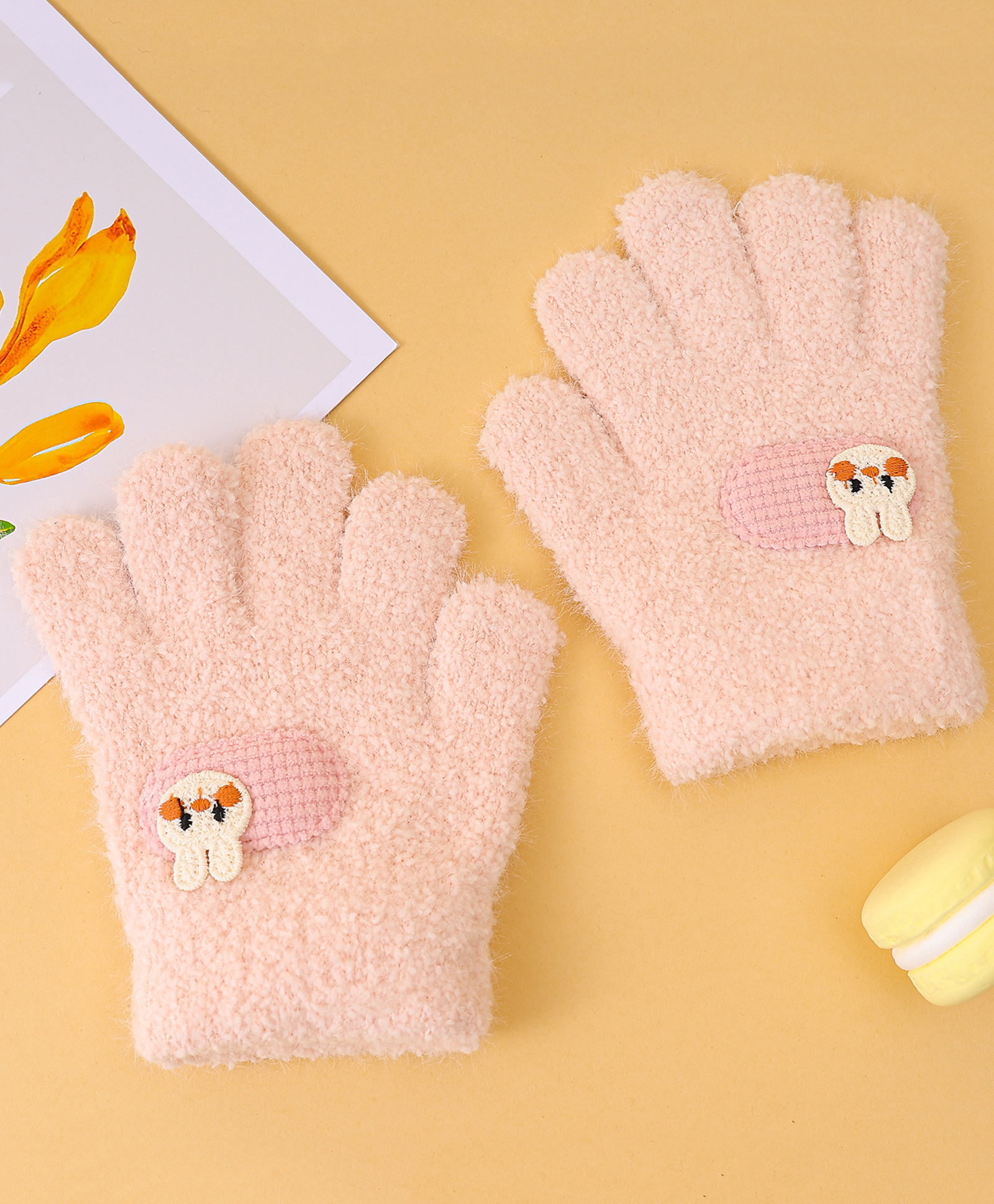 Babyhug Gloves with Patch Detailing - Light Pink
