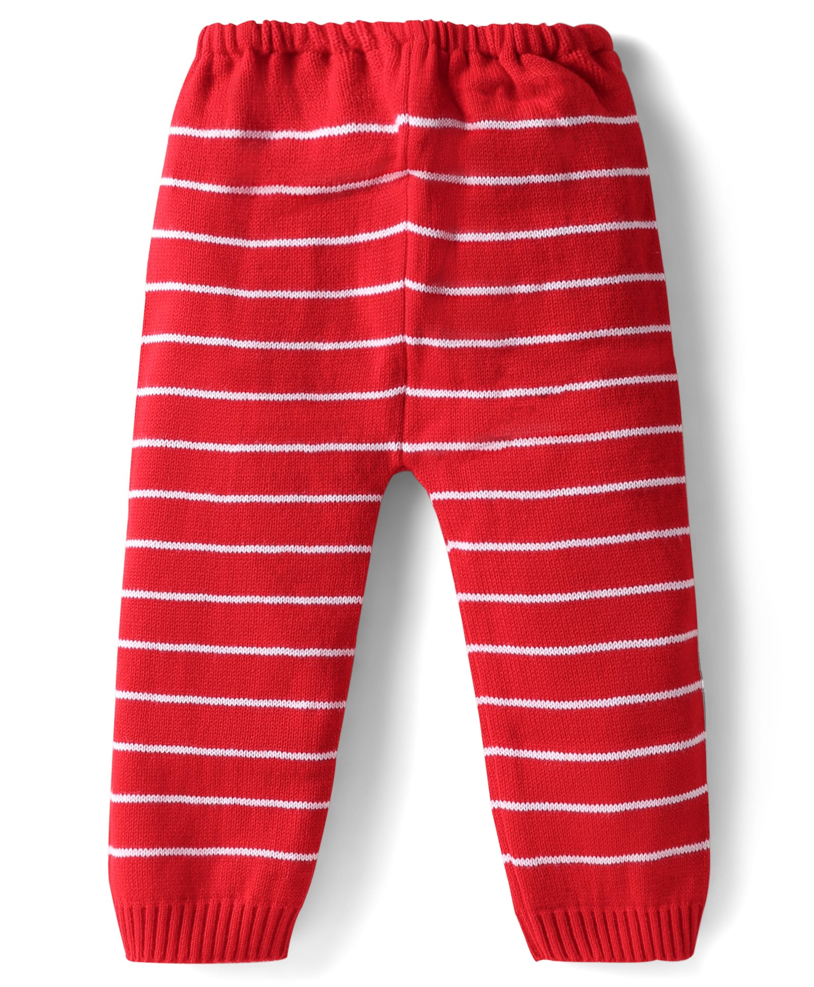 Babyhug Knit Full Length Woollen Bottom wear With Stripes - Red-image-31