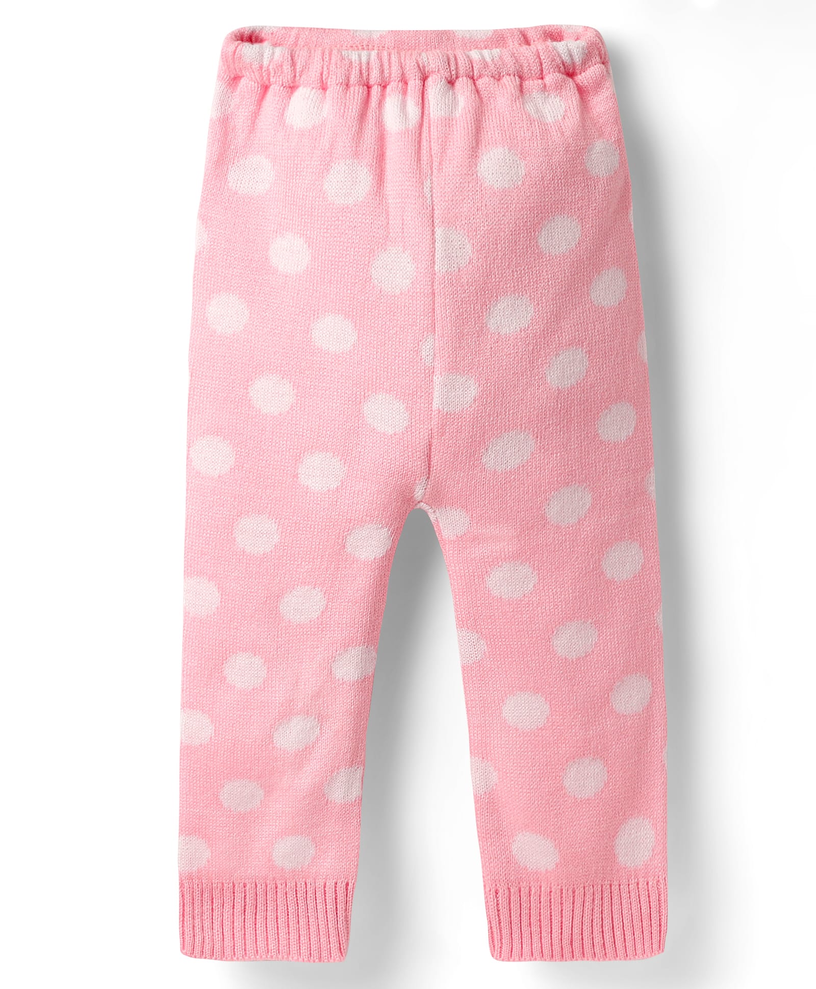 Babyhug Acrylic Knit Full Length Fleece & Woollen Bottom With Polka Dot Print - Pink-picture-12