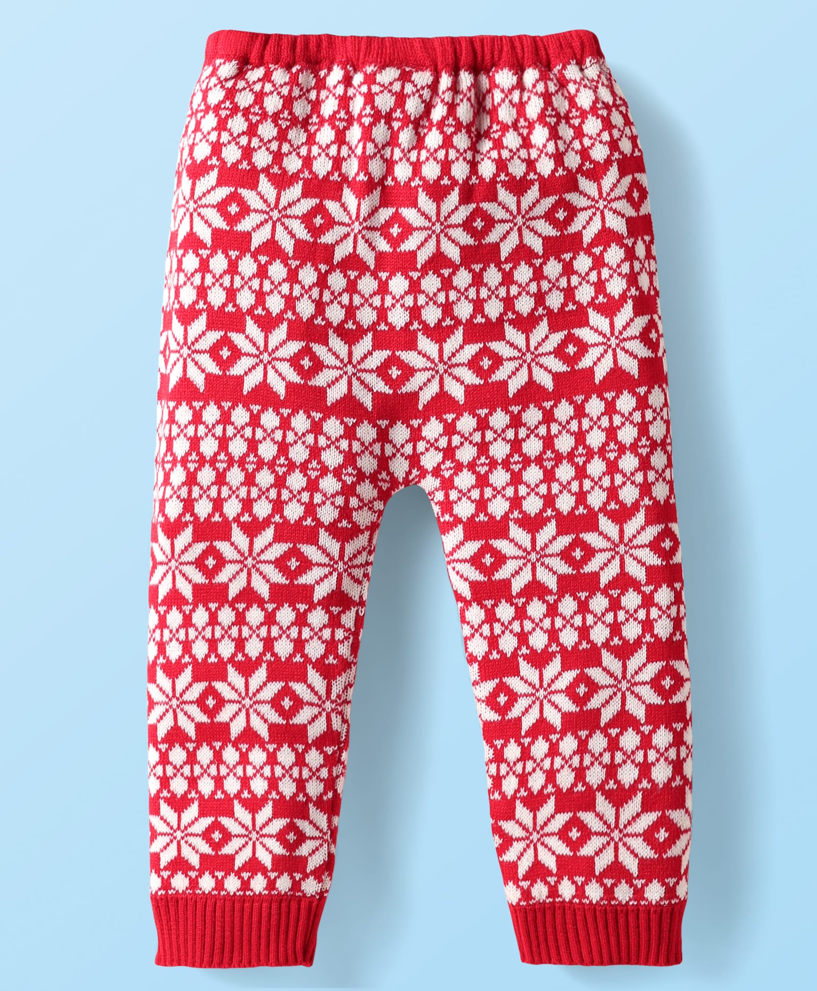 Babyhug Fleece & Woollen Woven Full Length Leggings with Floral Print - Red-picture-12