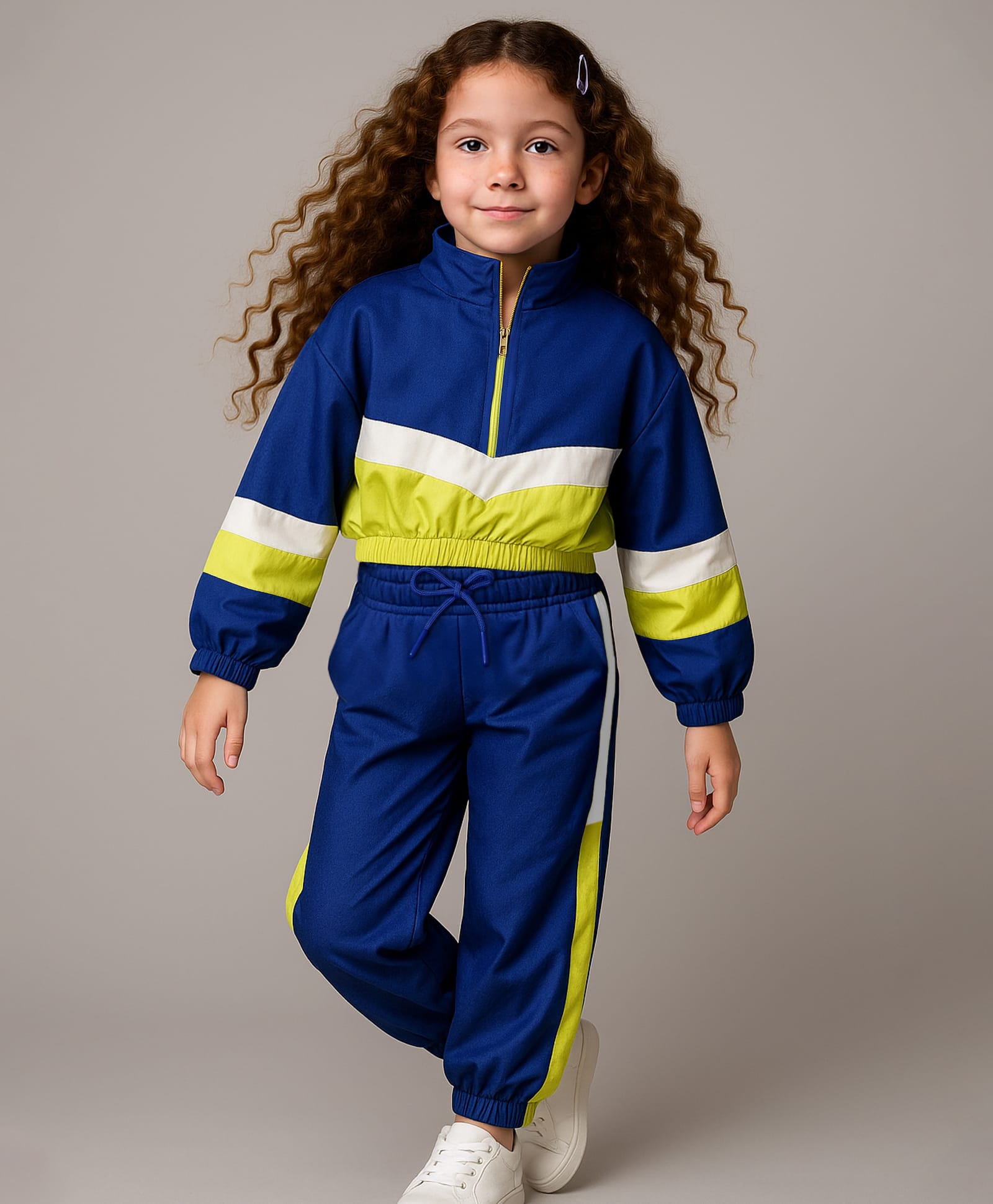 Ollington St. Taffeta Winter Wear Set of Color Blocked Full Sleeves Jacket & Joggers - Navy Blue-picture-16