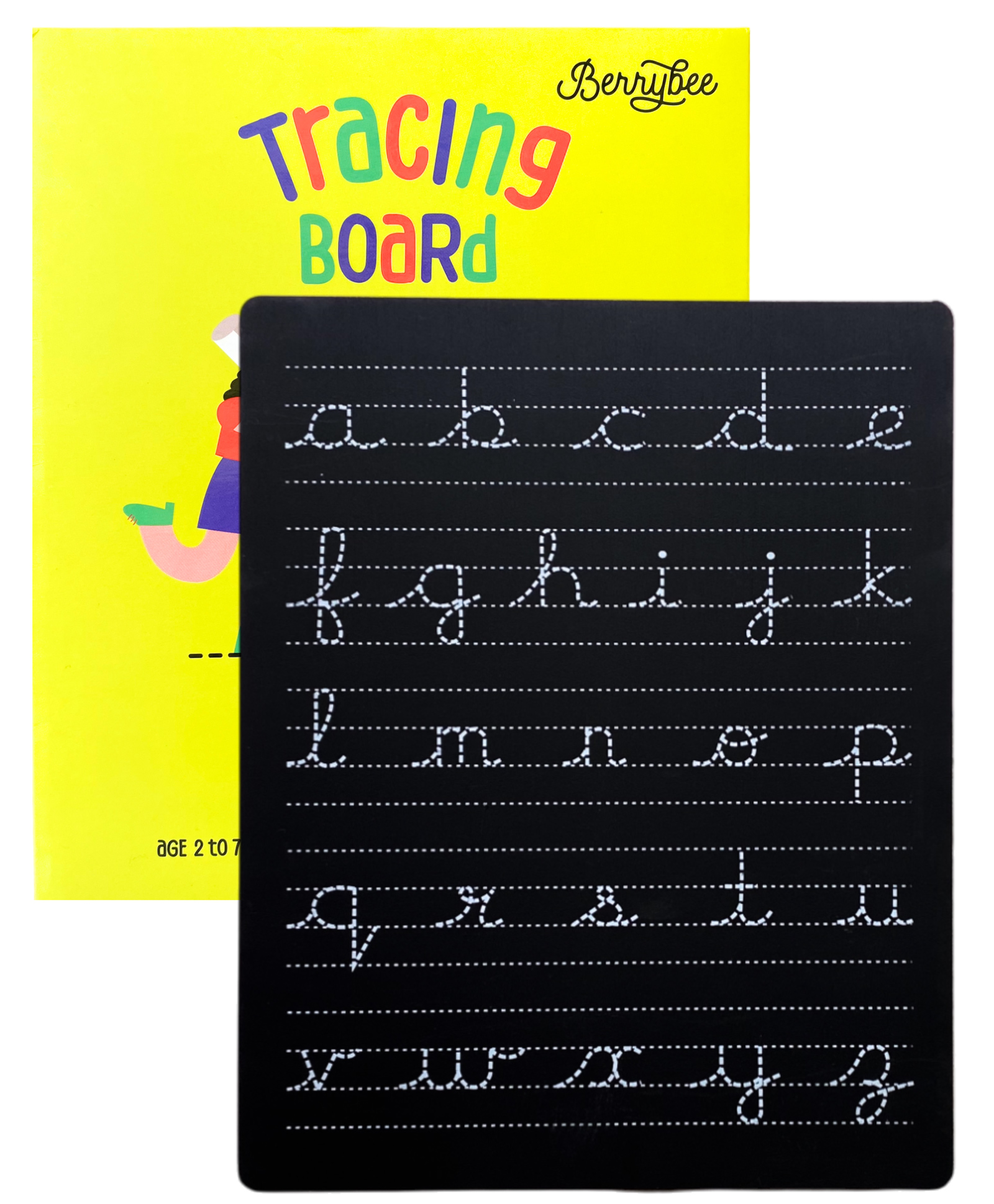 Berrybee Reusable Double-Sided Cursive Tracing Chalkboard | Handwriting Practice Book for Kids | Upper & Lowercase Cursive Writing Practice Book | Gift for Boys & Girls (English Cursive)-image-33