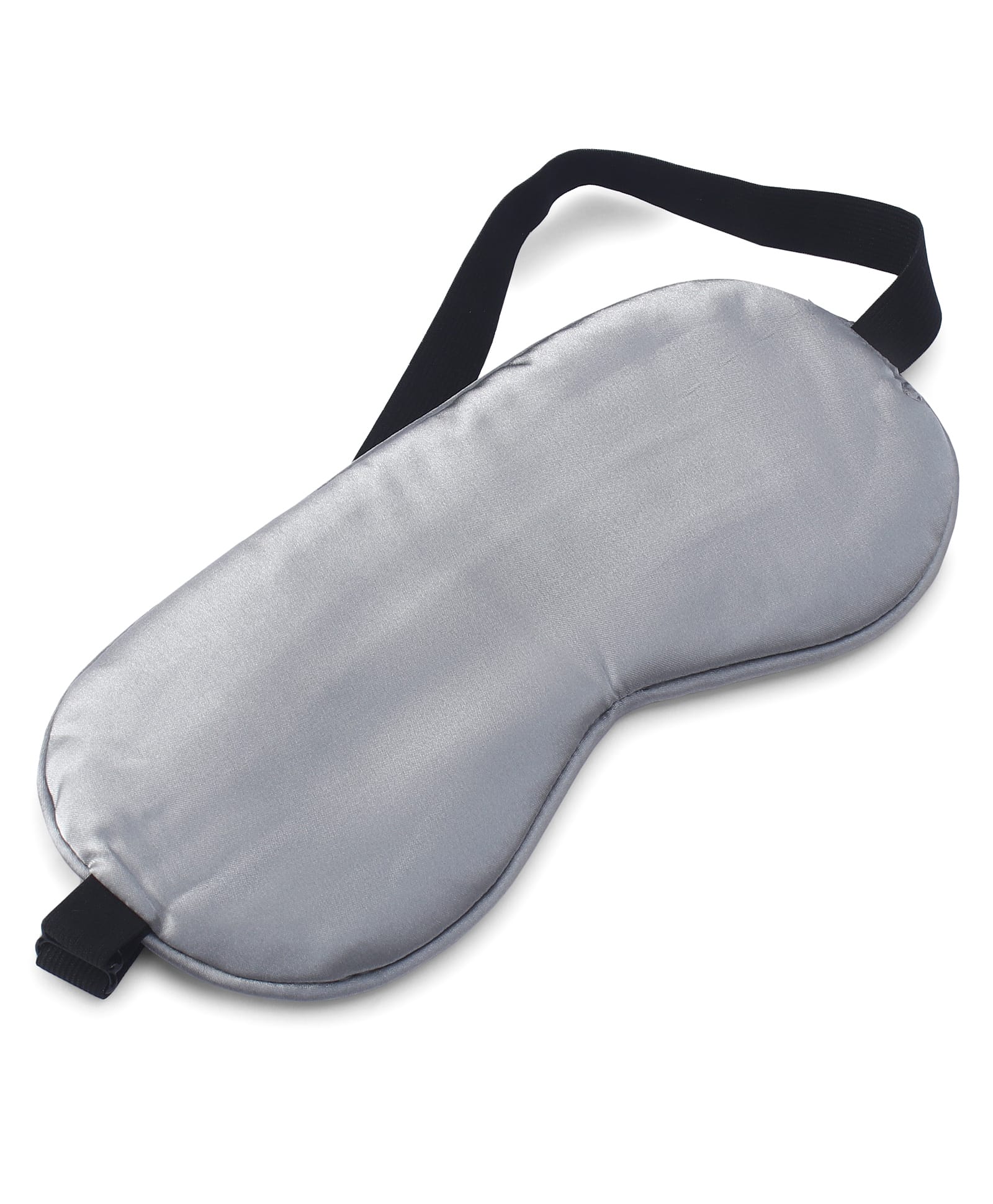 Solid Coloured Satin Eye Mask With Adjustable Strap - Grey-image-48