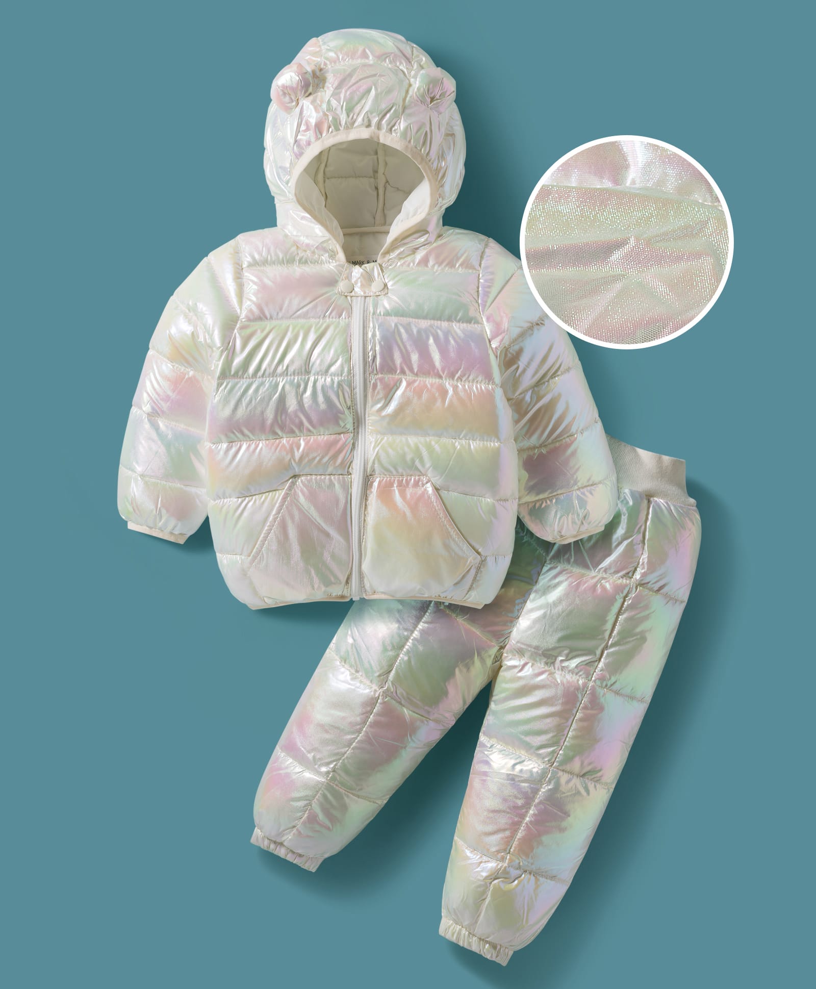 Mark & Mia Full Sleeves Hooded Winter Wear Suits Set with Pocket & Ear Applique - White-image-17