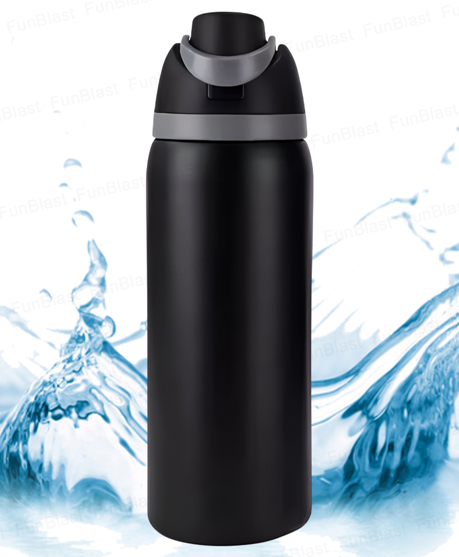 FunBlast Vacuum Insulated Sip & Swig Water Bottle 960ml Black-image-11