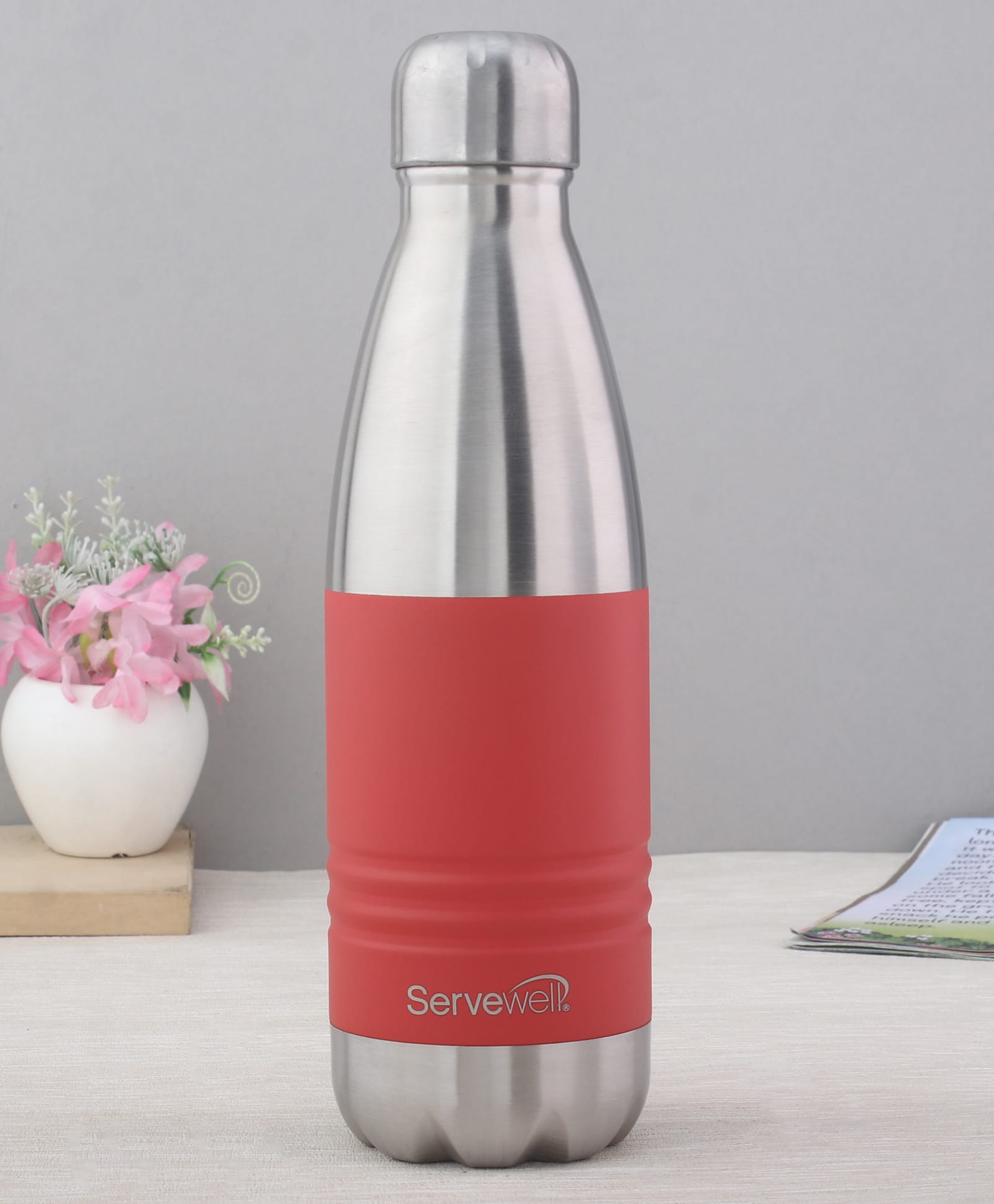 Servewell Indus Pro Vacuum Stainless Bottle Red - 500 ml-image-30