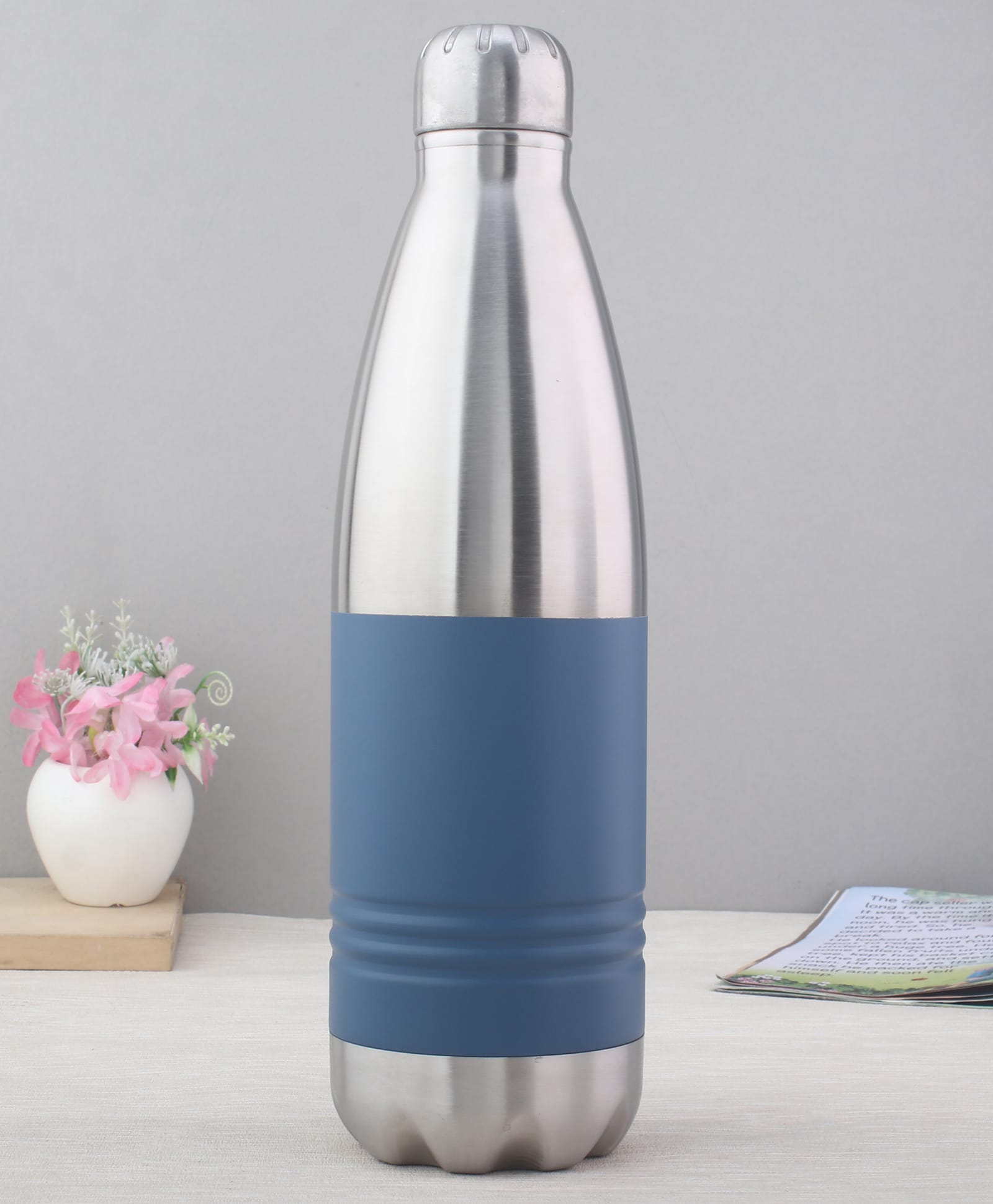 Servewell Indus Pro Vacuum Stainless Bottle Blue & Silver - 1000ml-image-45