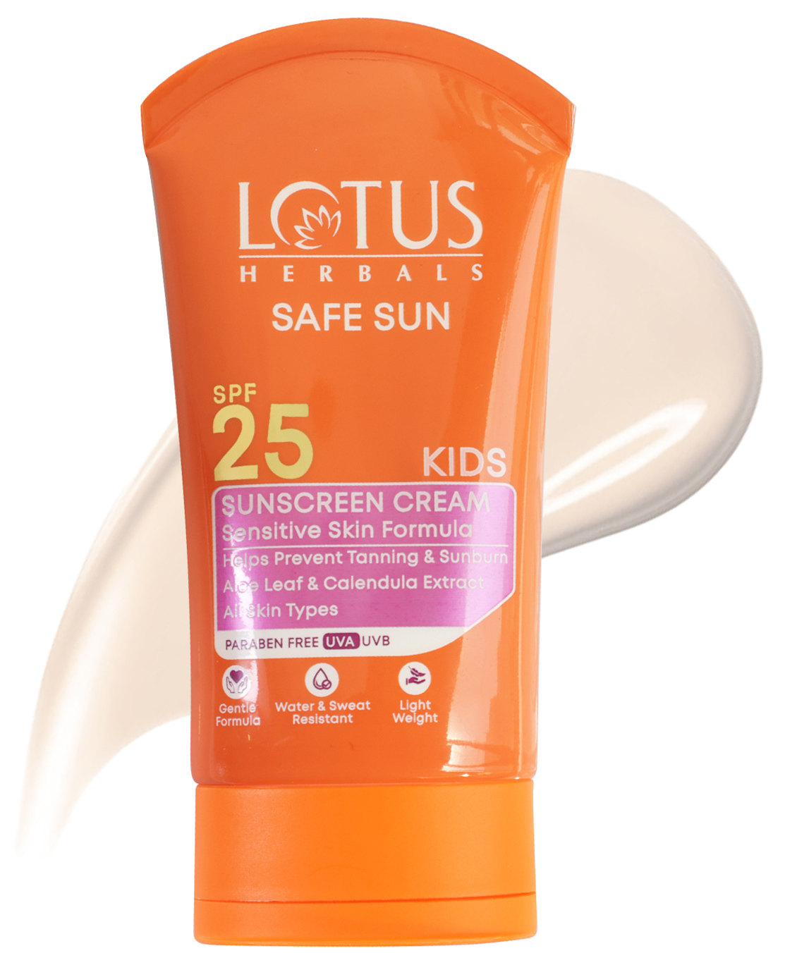 Lotus Herbals Safe Sun Block Kids Sunscreen Cream PA+ SPF 25 | Non Greasy | Sweat & Waterproof - 100 g-image-10