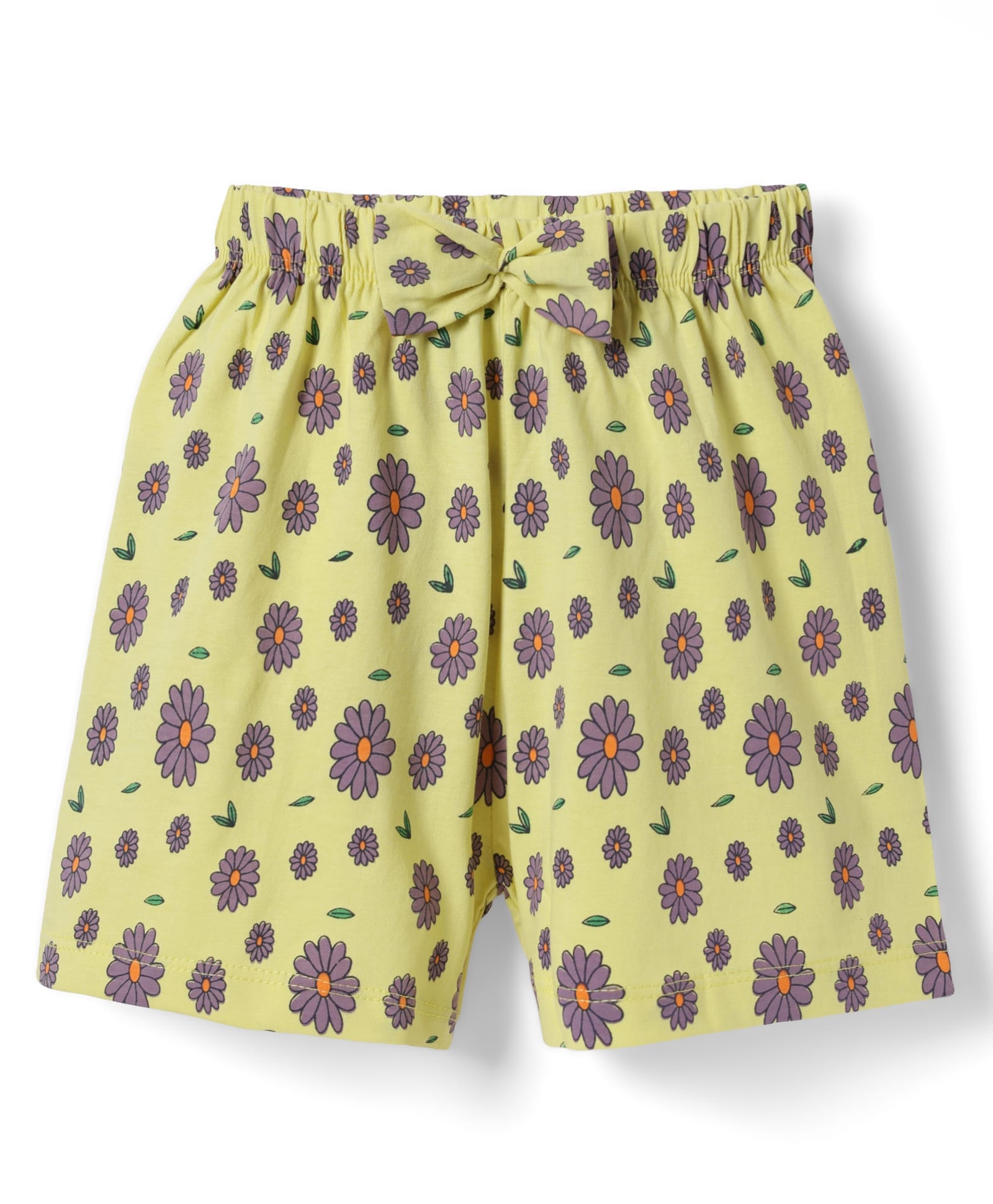 Tango Single Jersey Knit Knee Length Shorts With Floral Print - Pink-image-35