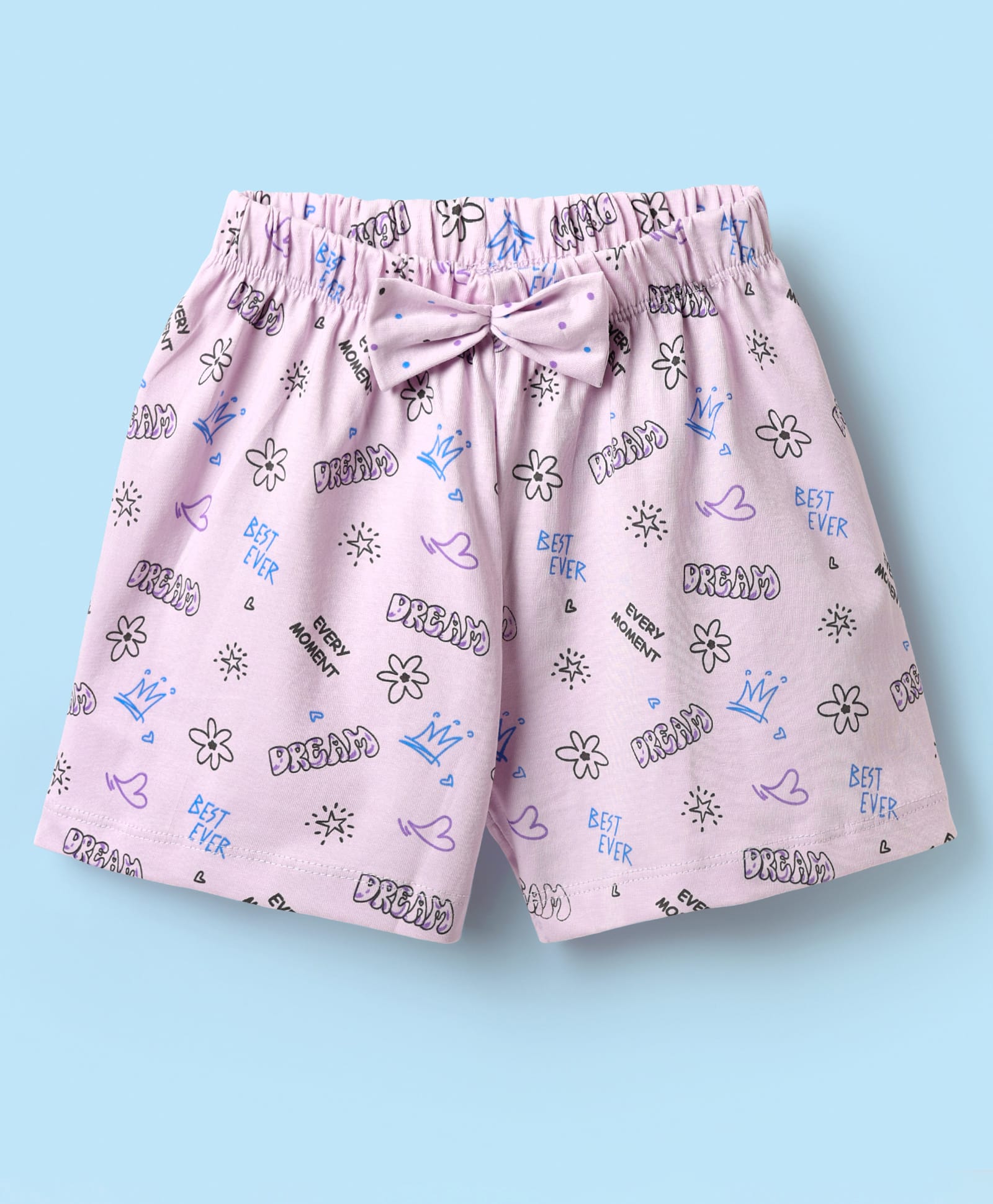 Tango Single Jersey Knit Knee Length Shorts With Heart Print - Mauve-picture-24