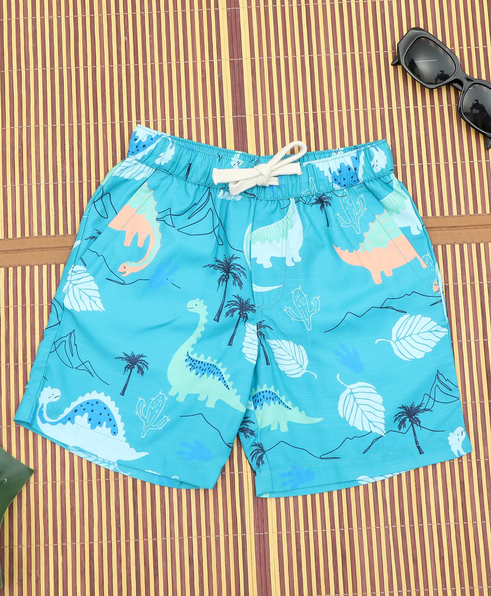 The Lion and the Fish Woven Dinosaurs Printed Shorts - Turquoise-picture-23