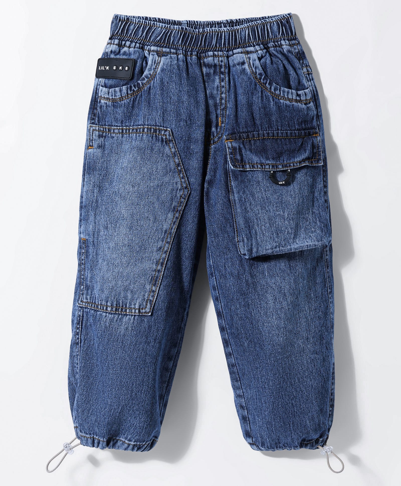 Little Kangaroos Full Length Anti Bacterial Solid Jeans - Navy Blue-picture-16