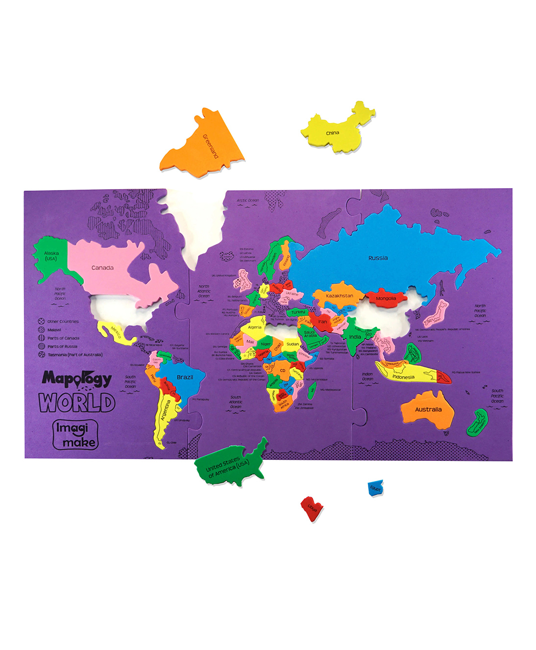 imagimake Imagi Make World's Largest Countries Jigsaw Puzzle Multi Color - 68 pieces (Color May Vary)-picture-27